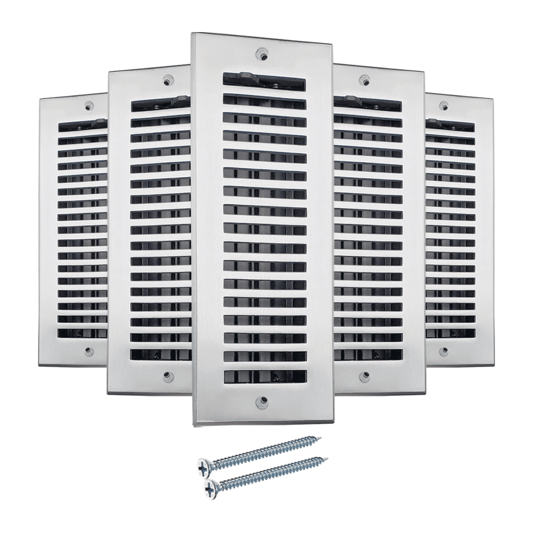 Registre de sol en aluminium moulé, dimensions 3" x 10" VR102, paquet de 5