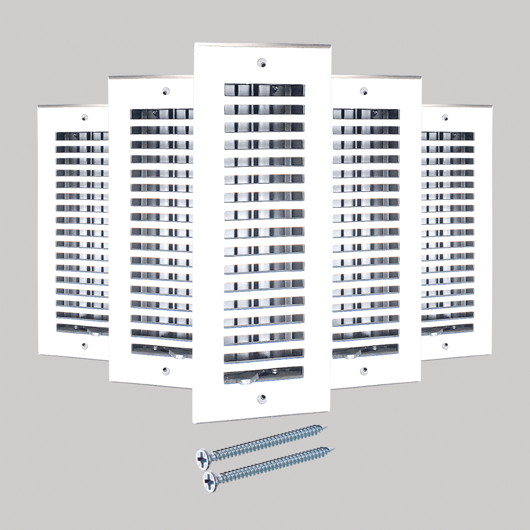 Registre de sol en aluminium moulé, dimensions 3" x 10" VR102, paquet de 5