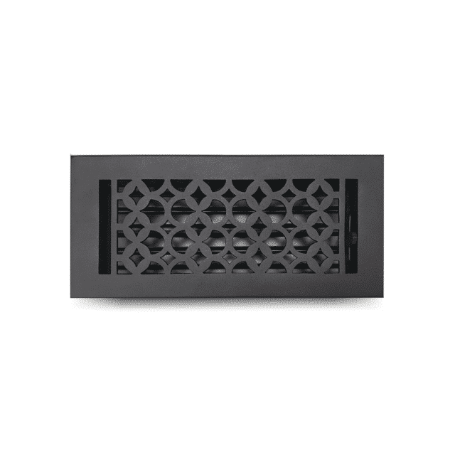 Floor Vent Cover / Register Size: 4” x 10” VR100 with Damper top faceplate outer size 6″ x 12″, thickness 5 mm, decorative high-quality metal – cast aluminum powder coated Re-paintable for floors, walls, and ceilings