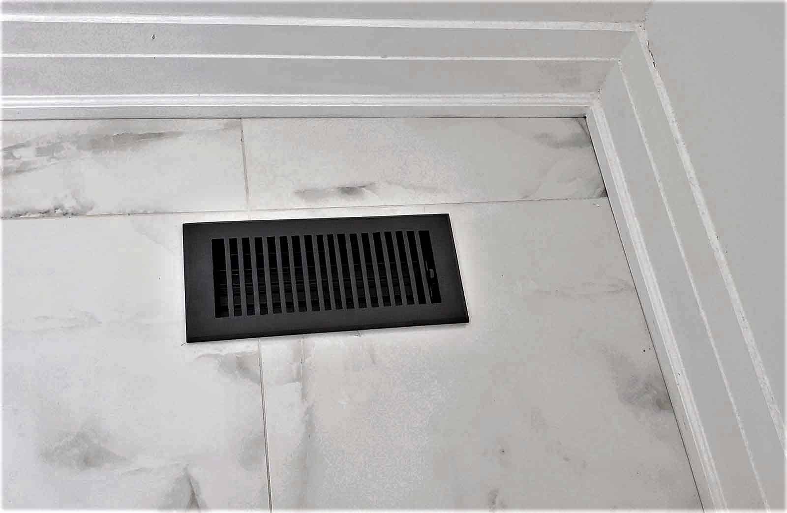 Floor Vent Cover / Register Size: 4” x 10” with Damper top faceplate outer size 6″ x 12″, thickness 5 mm, high-quality metal - cast aluminum powder coated Re-paintable for floors, walls, and ceilings - Modern and Contemporary Design (VR 102)