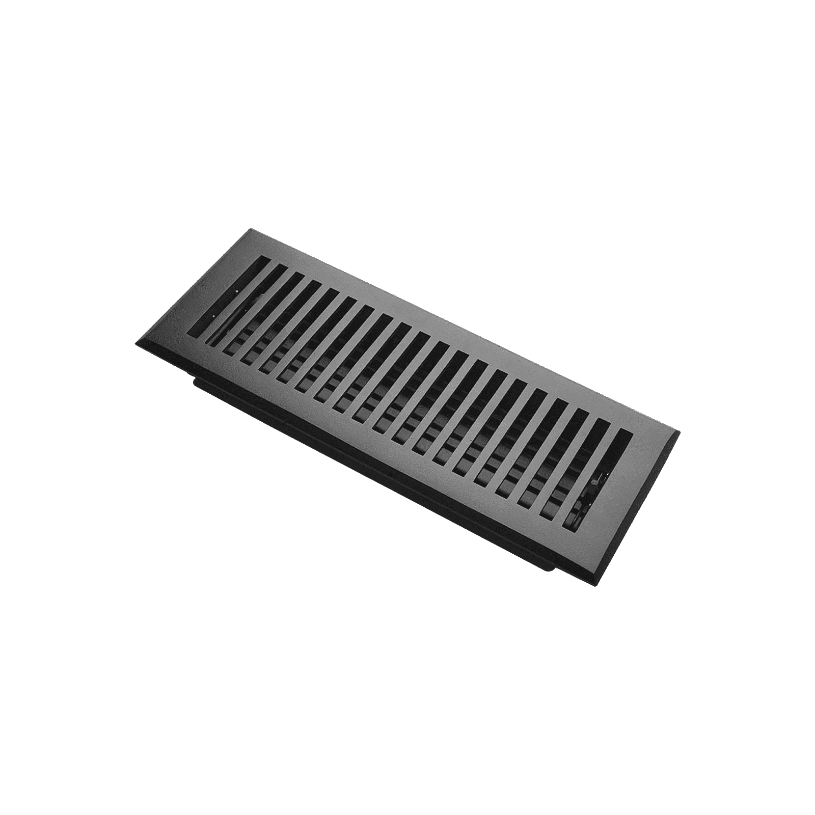 Floor Vent Cover / Register Size: 4” x 12” VR102 with Damper top faceplate outer size 5.6″ x 11.6″, thickness 5 mm, handcrafted high-quality metal - cast aluminum powder coated Re-paintable for floors, walls, and ceilings