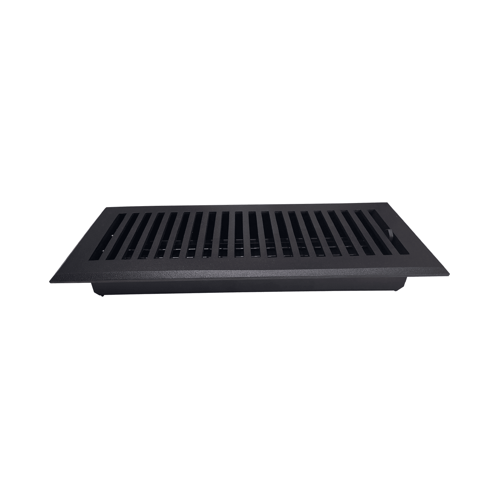 Floor Vent Cover / Register Size: 4” x 12” VR102 with Damper top faceplate outer size 5.6″ x 11.6″, thickness 5 mm, handcrafted high-quality metal - cast aluminum powder coated Re-paintable for floors, walls, and ceilings