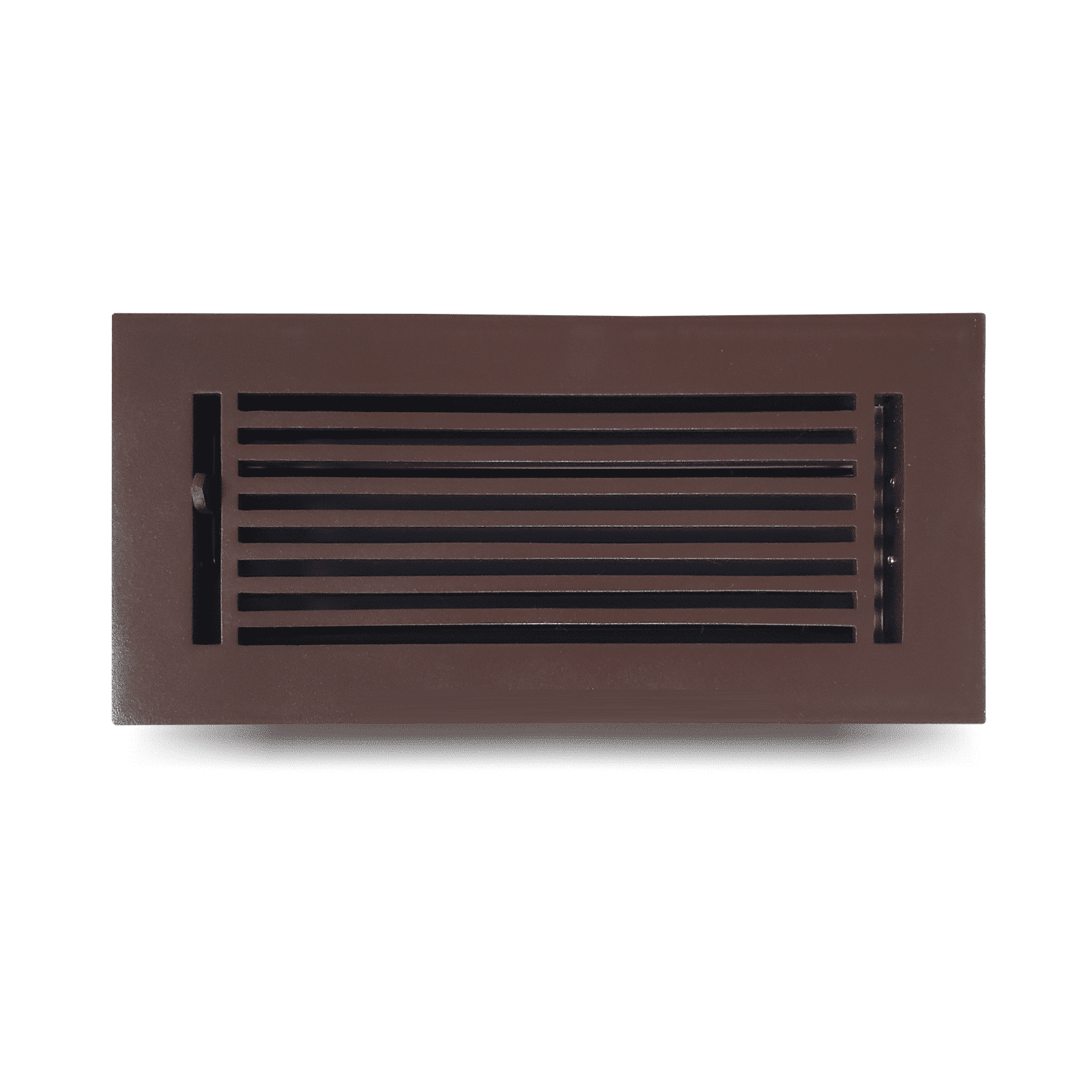 Floor Vent Cover / Register Size: 4” x 12” VR109 with Damper top faceplate outer size 6″ x 14”, thickness 5 mm, high-quality metal – cast aluminum powder coated Re-paintable for floors, walls, and ceilings