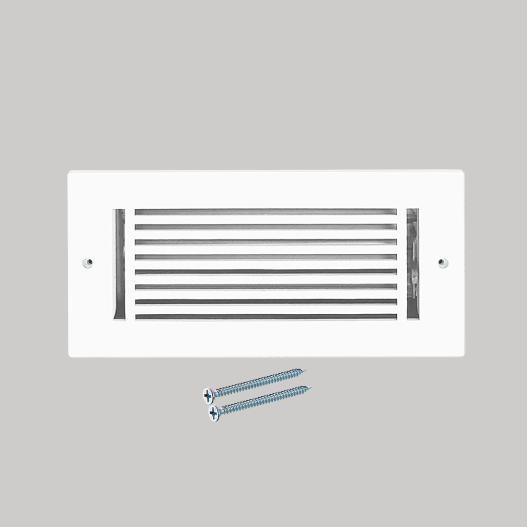 Floor Vent Cover / Register Size: 4” x 12” VR109 with Damper top faceplate outer size 6″ x 14”, thickness 5 mm, high-quality metal – cast aluminum powder coated Re-paintable for floors, walls, and ceilings