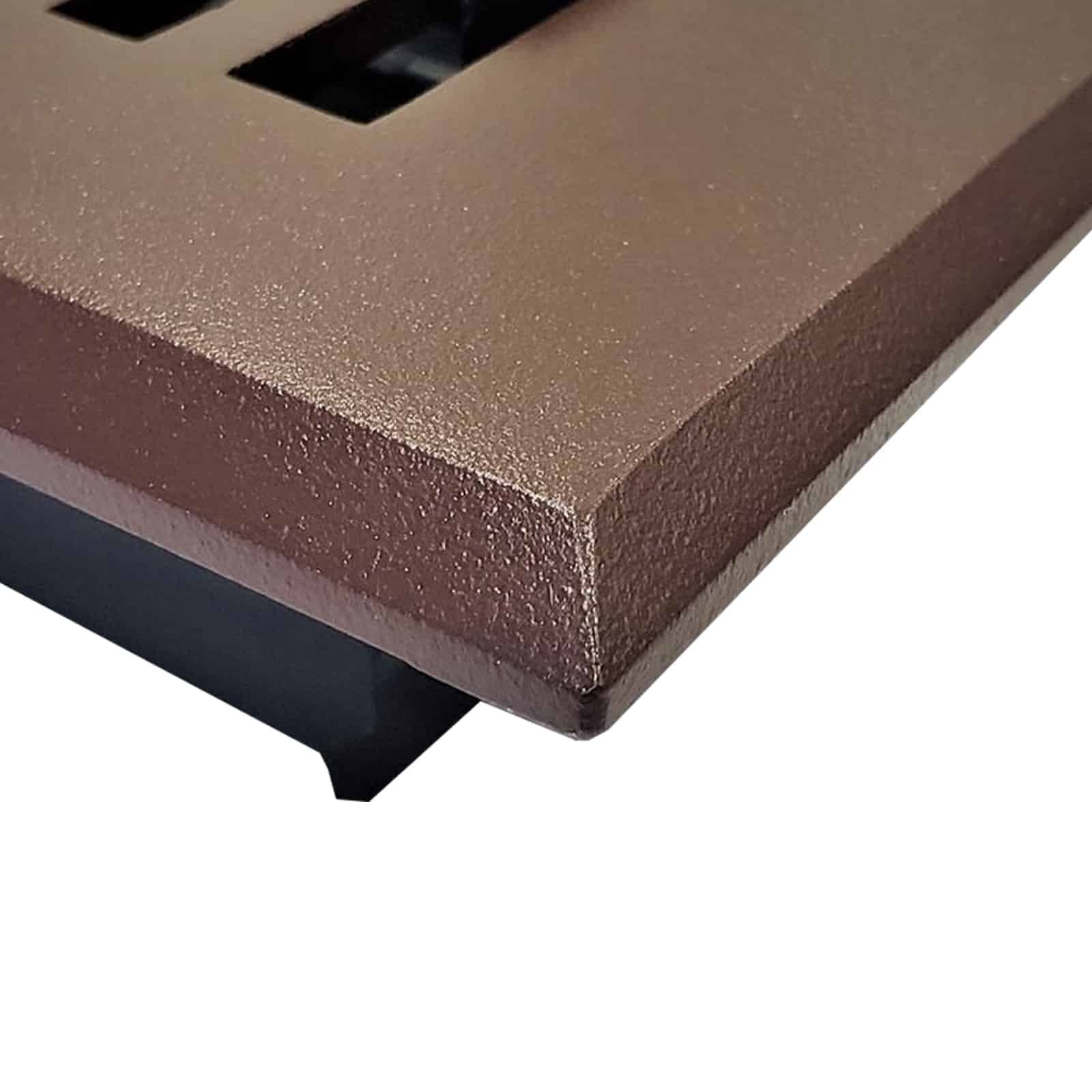 Floor Vent Cover / Register Size: 4” x 10” with Damper top faceplate outer size 6″ x 12″, thickness 5 mm, high-quality metal - cast aluminum powder coated Re-paintable for floors, walls, and ceilings - Modern and Contemporary Design (VR 102)