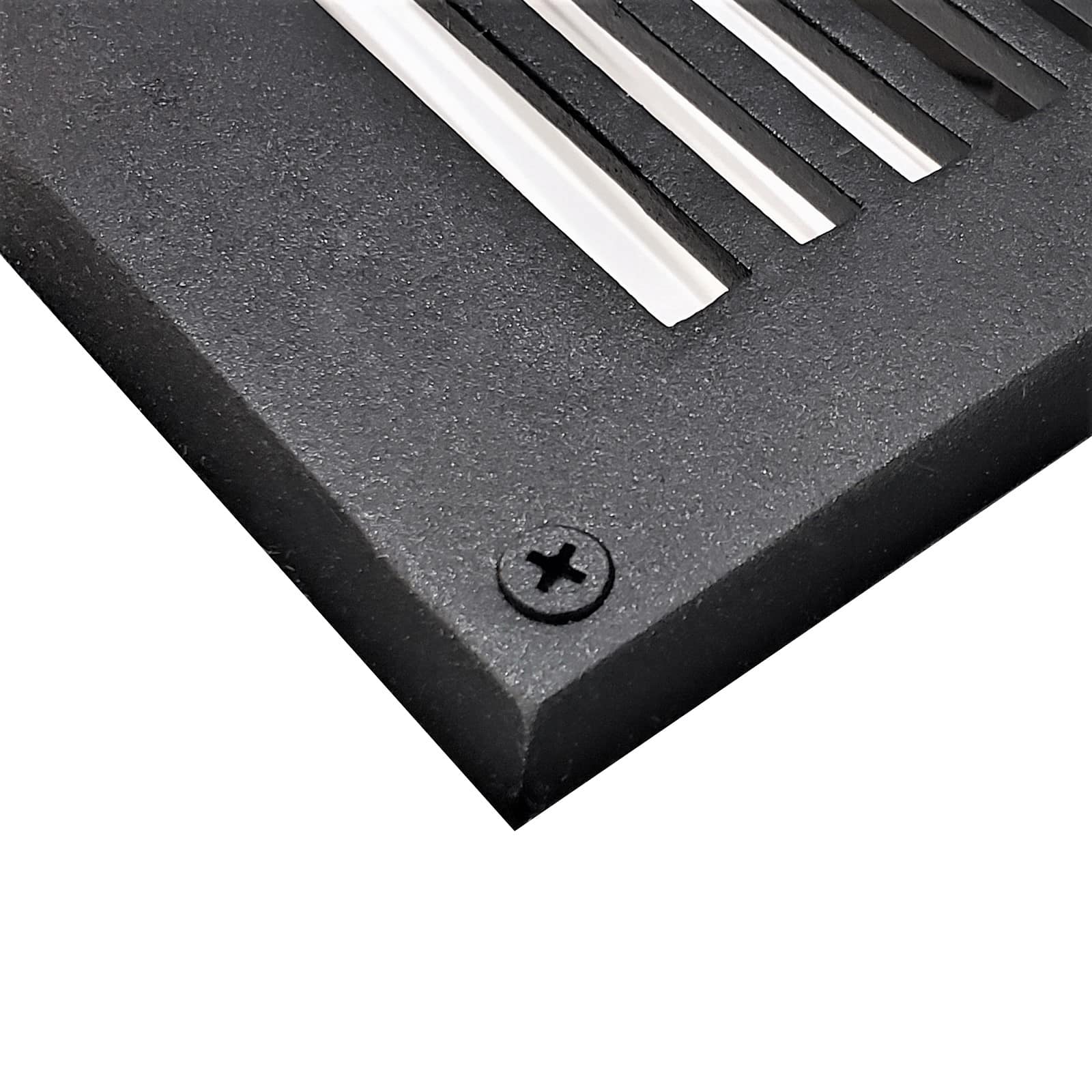 Floor Vent Cover / Register Size: 4” x 10” with Damper top faceplate outer size 6″ x 12″, thickness 5 mm, high-quality metal - cast aluminum powder coated Re-paintable for floors, walls, and ceilings - Modern and Contemporary Design (VR 102)
