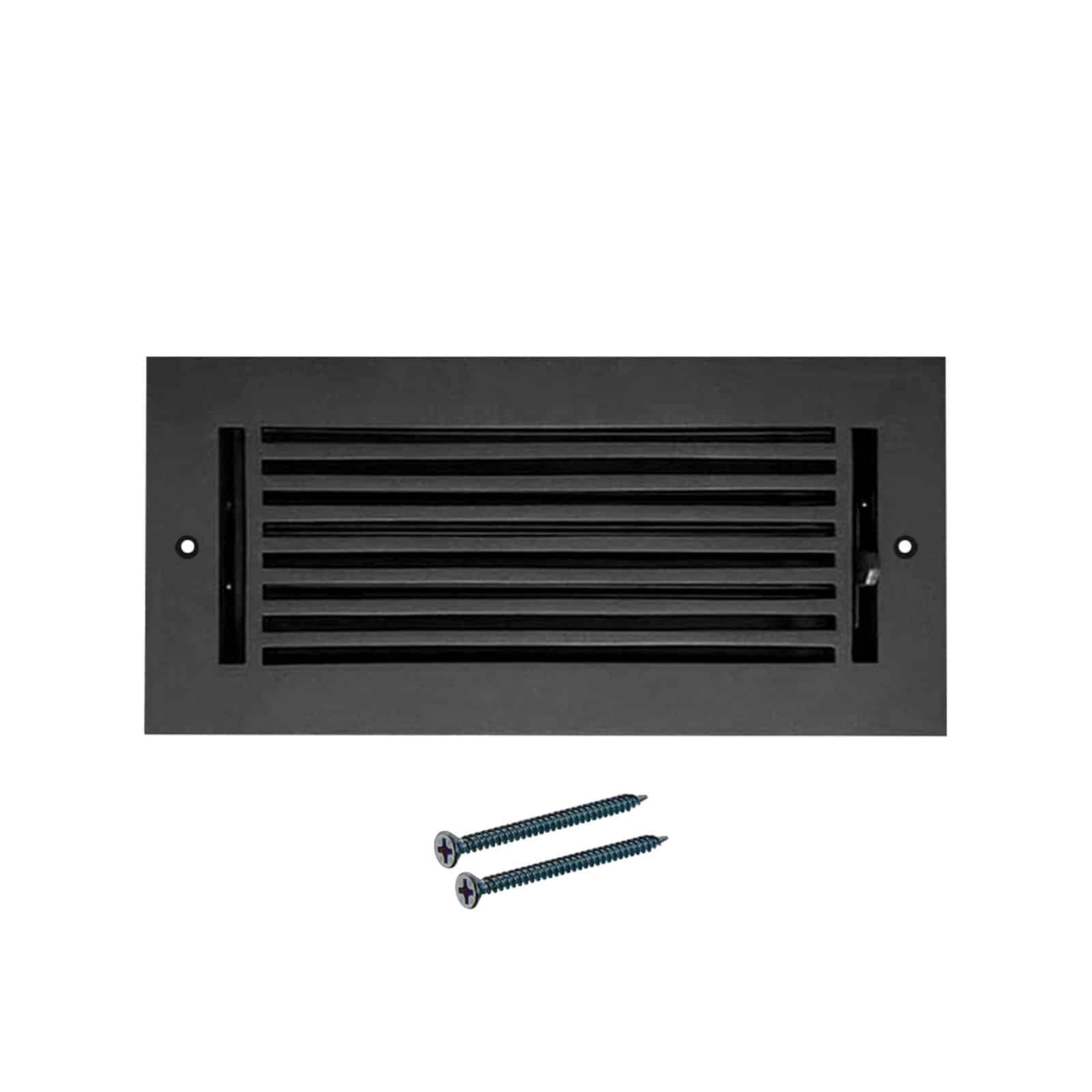Floor Vent Cover / Register Size: 4” x 10” with Damper top faceplate outer size 6″ x 12”, thickness 5 mm, high-quality metal – cast aluminum powder coated Re-paintable for floors, walls, and ceilings – Modern Linear Design (VR 109)
