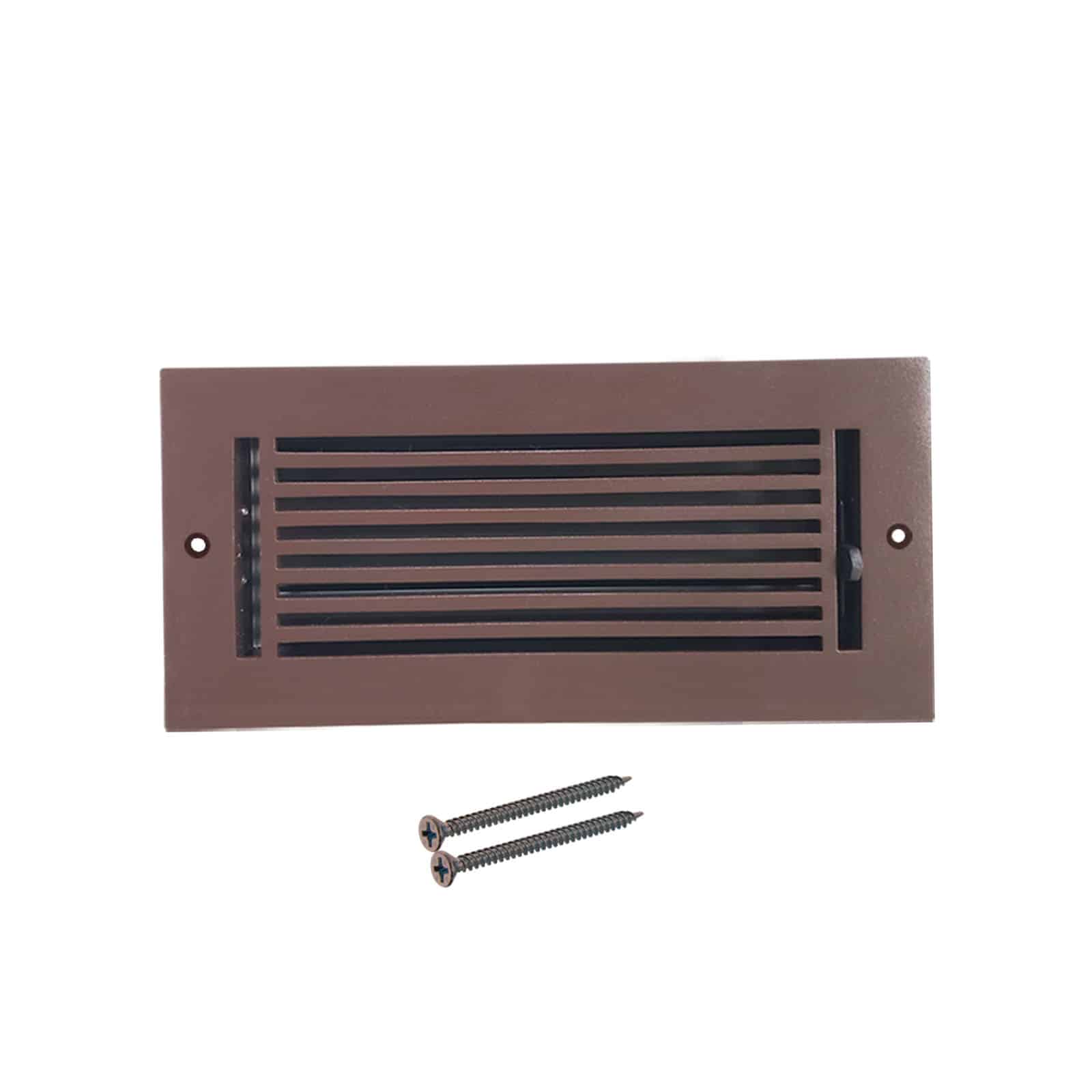 Floor Vent Cover / Register Size: 4” x 10” with Damper top faceplate outer size 6″ x 12”, thickness 5 mm, high-quality metal – cast aluminum powder coated Re-paintable for floors, walls, and ceilings – Modern Linear Design (VR 109)