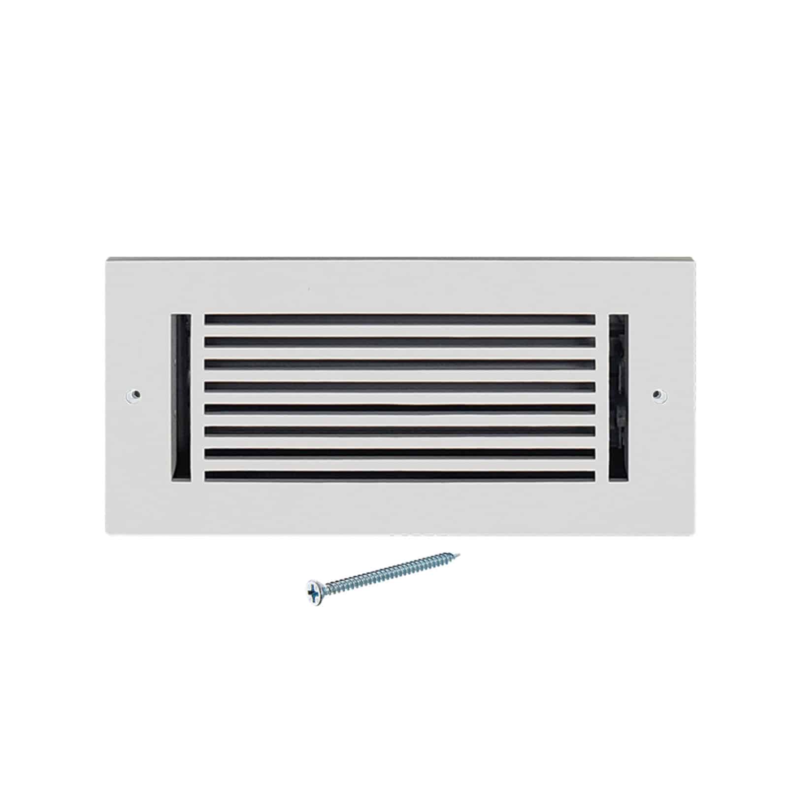 Floor Vent Cover / Register Size: 4” x 10” with Damper top faceplate outer size 6″ x 12”, thickness 5 mm, high-quality metal – cast aluminum powder coated Re-paintable for floors, walls, and ceilings – Modern Linear Design (VR 109)