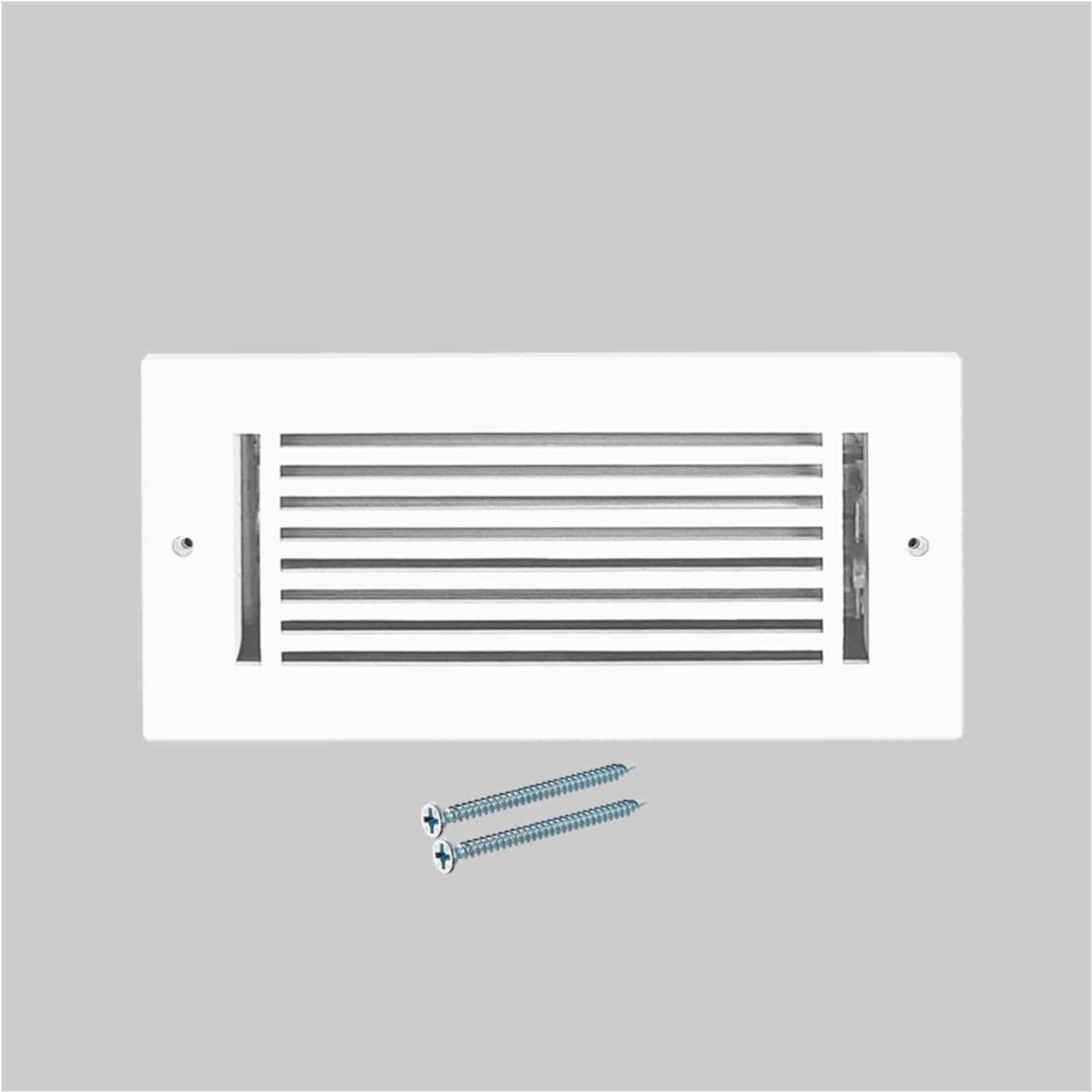 Floor Vent Cover / Register Size: 4” x 10” with Damper top faceplate outer size 6″ x 12”, thickness 5 mm, high-quality metal – cast aluminum powder coated Re-paintable for floors, walls, and ceilings – Modern Linear Design (VR 109)