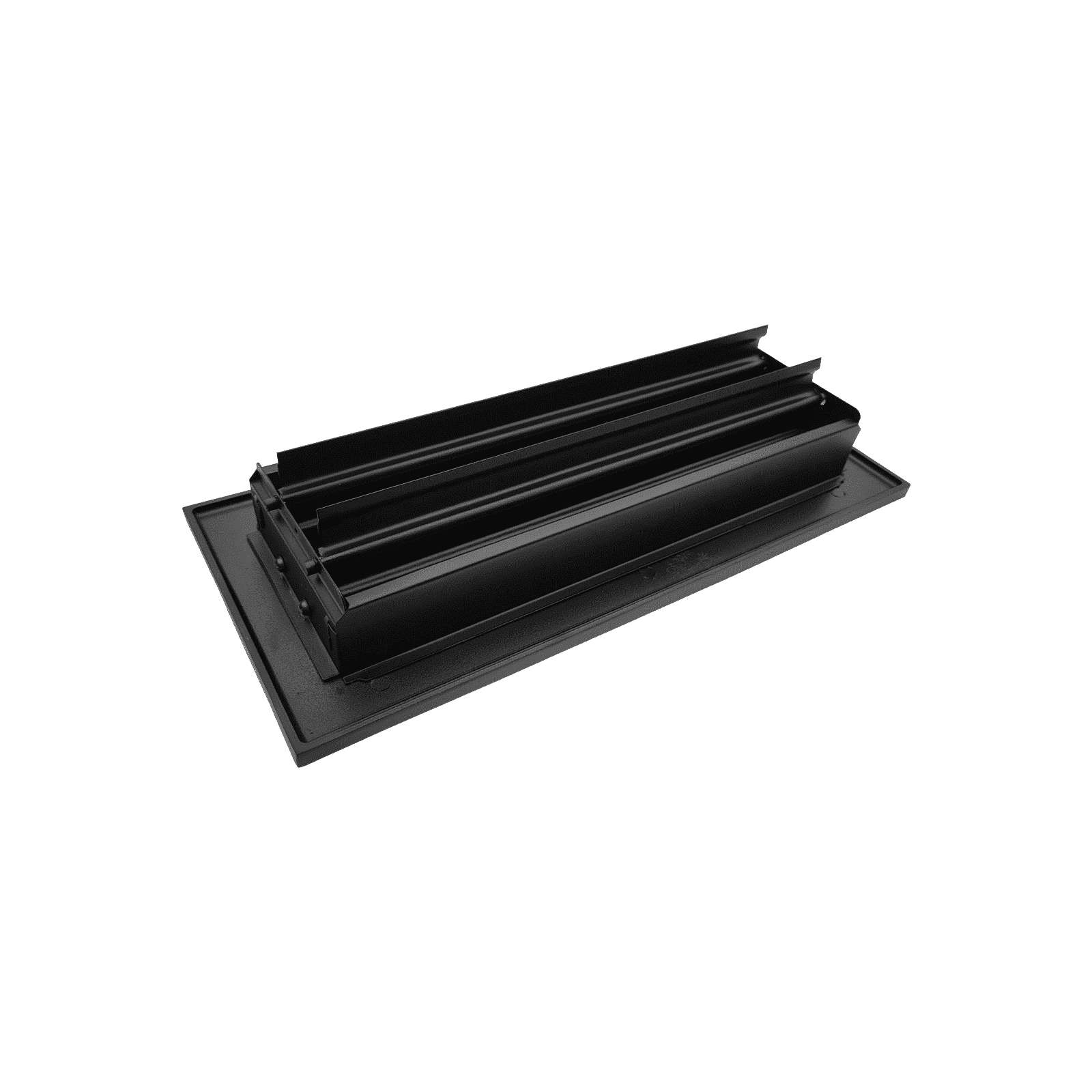 Floor Vent Cover / Register Size: 4” x 12” VR109 with Damper top faceplate outer size 6″ x 14”, thickness 5 mm, high-quality metal – cast aluminum powder coated Re-paintable for floors, walls, and ceilings