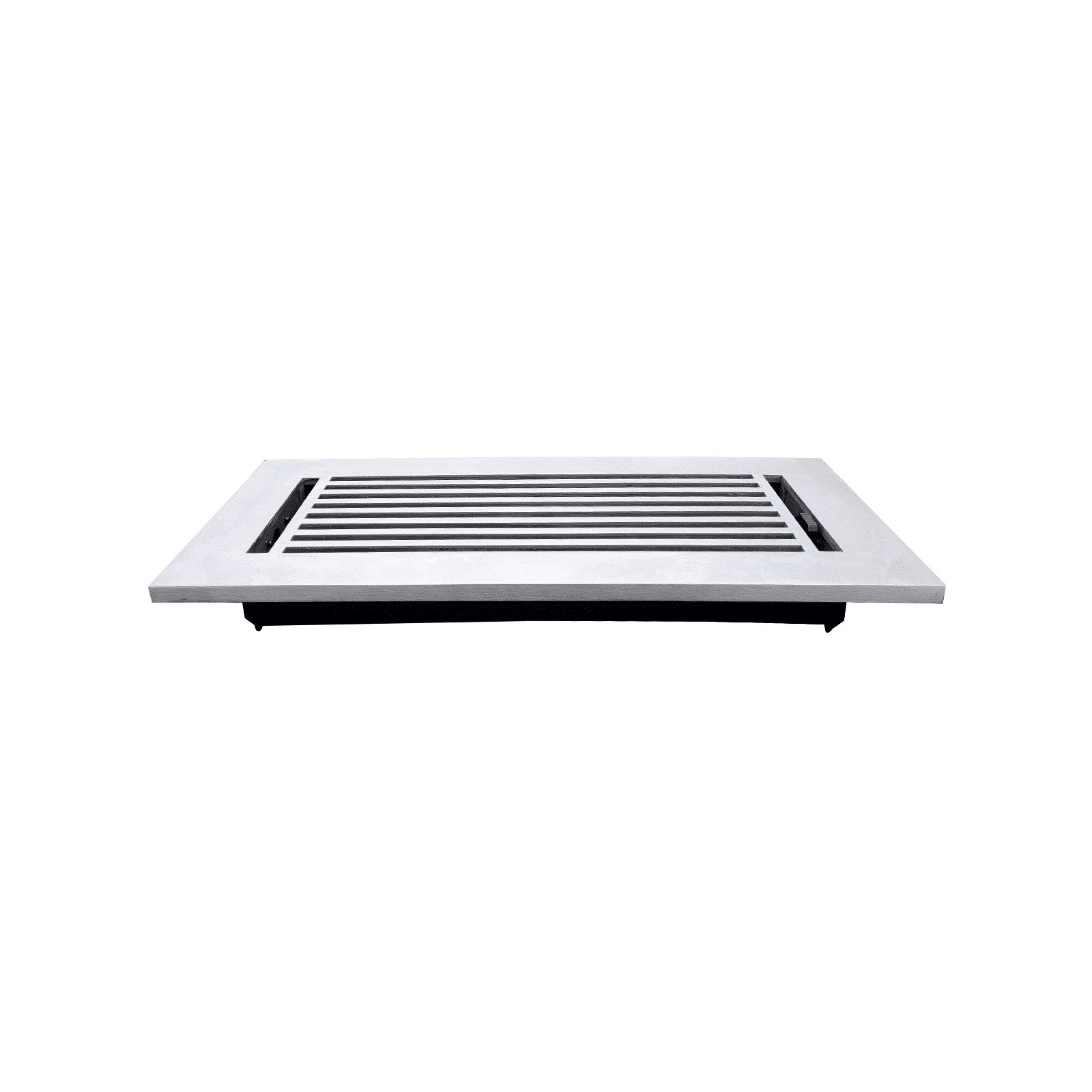 Floor Vent Cover / Register Size: 4” x 12” VR109 with Damper top faceplate outer size 6″ x 14”, thickness 5 mm, high-quality metal – cast aluminum powder coated Re-paintable for floors, walls, and ceilings