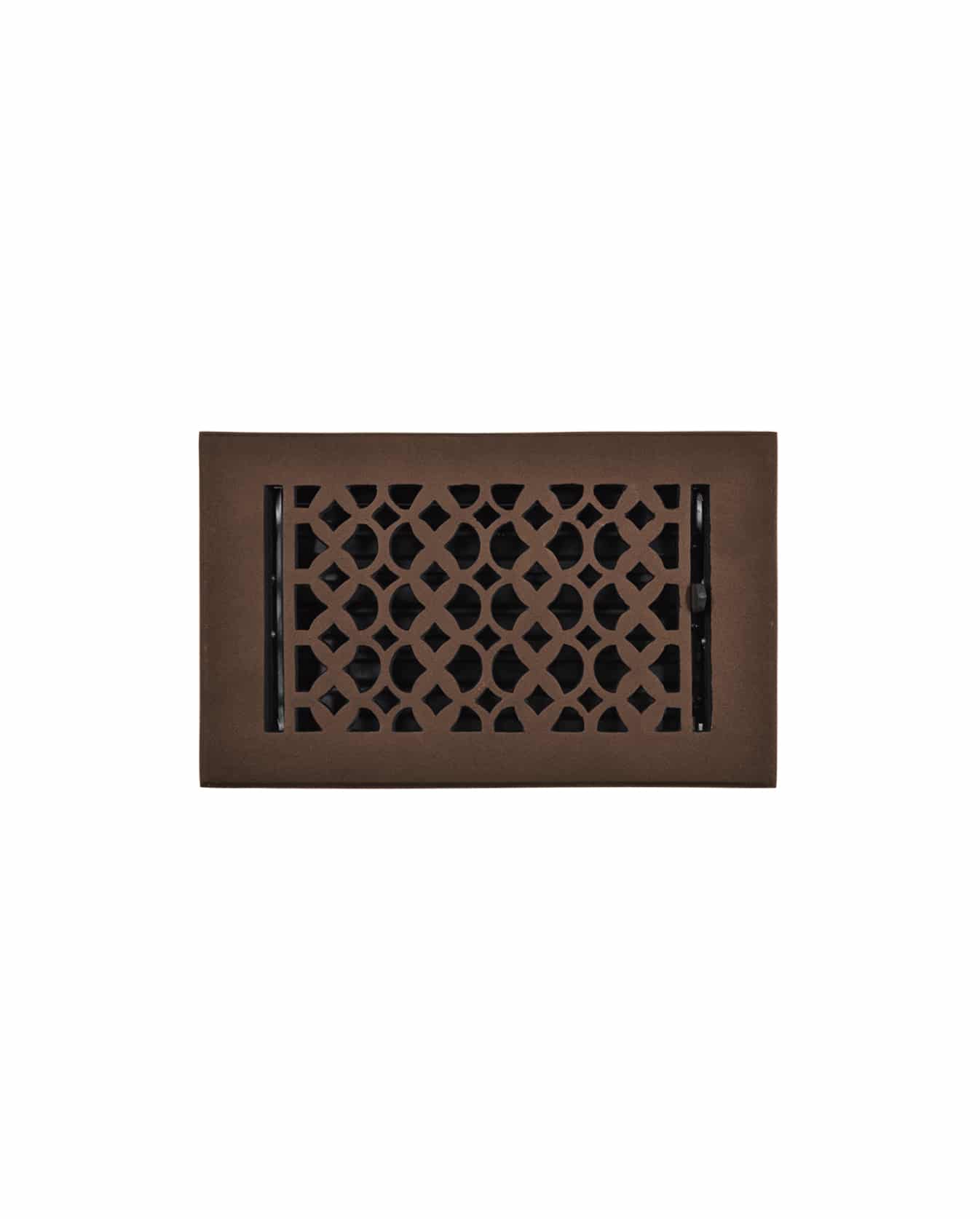 Floor Vent Cover / Register Size: 5” x 9” VR100 with Damper top faceplate outer size 7″ x 11″, thickness 5 mm, decorative handcrafted high-quality metal – cast aluminum powder coated Re-paintable for floors, walls, and ceilings