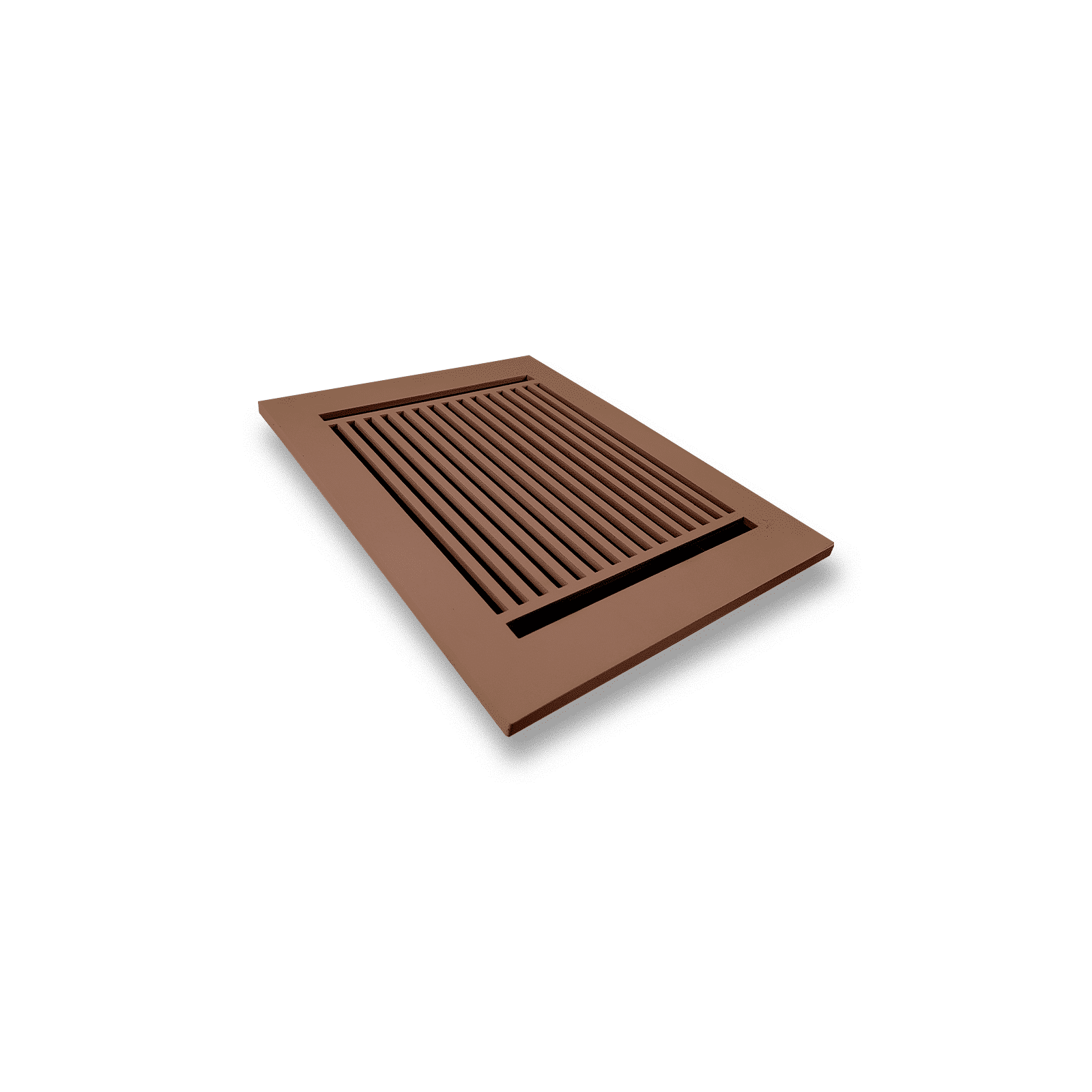 Floor Vent Cover / Register Size: 6” x 10” with Damper top faceplate outer size 8″ x 12”, thickness 5 mm, high-quality metal - cast aluminum brown powder coated Re-paintable for floors, walls, and ceilings - Modern Linear  Design (VR 109)