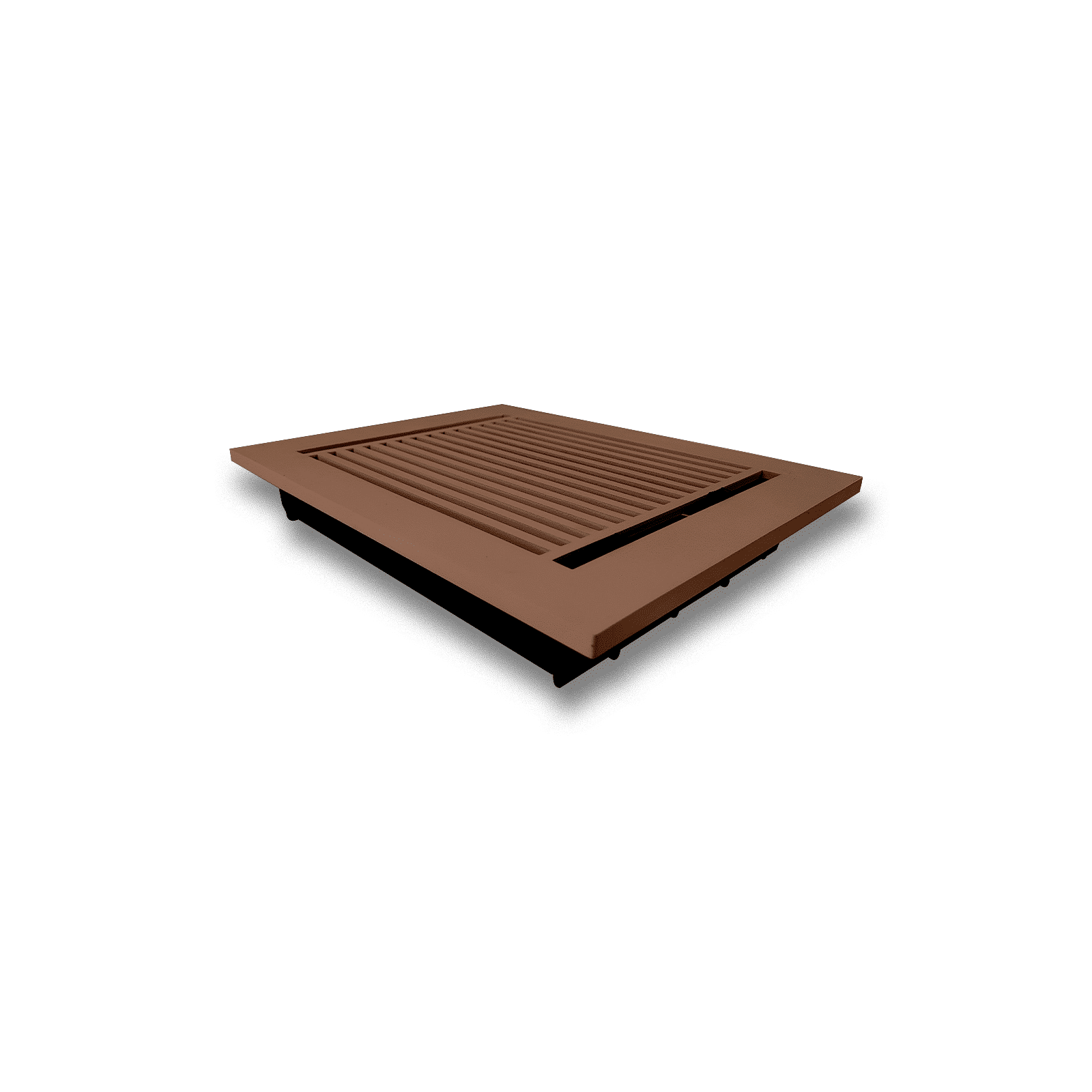 Floor Vent Cover / Register Size: 6” x 10” with Damper top faceplate outer size 8″ x 12”, thickness 5 mm, high-quality metal - cast aluminum brown powder coated Re-paintable for floors, walls, and ceilings - Modern Linear  Design (VR 109)