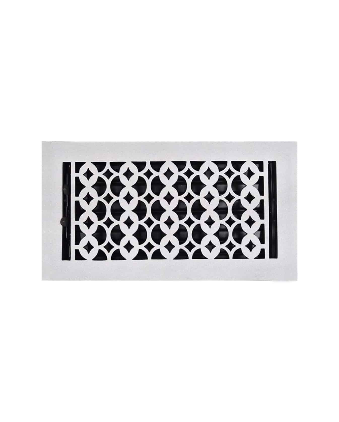 Floor Vent Cover / Register Size: 6” x 12” VR100 with Damper top faceplate outer size 7-1/4″ x 14″, thickness 5 mm, decorative handcrafted high-quality metal – cast aluminum powder coated Re-paintable for floors, walls, and ceilings