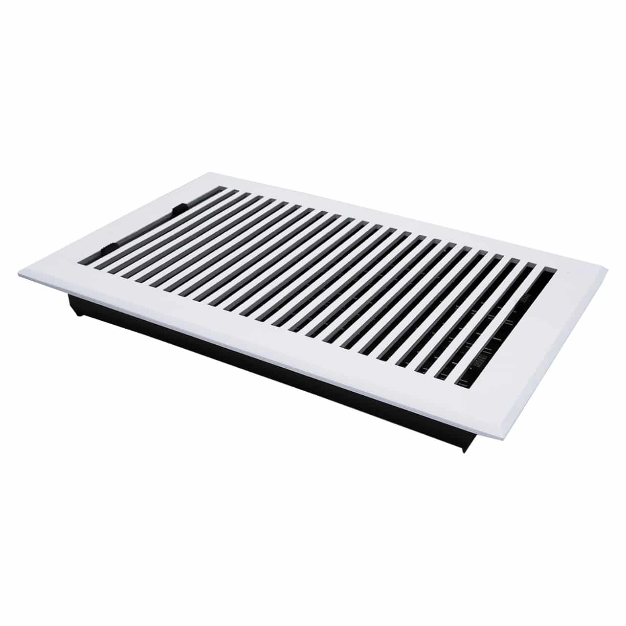 Floor Vent Cover / Register Size: 8” x 14” with Damper top faceplate outer size 10″ x 16″, thickness 5 mm, high-quality metal - cast aluminum powder coated Re-paintable for floors, walls, and ceilings - Modern and Contemporary Design (VR 102)