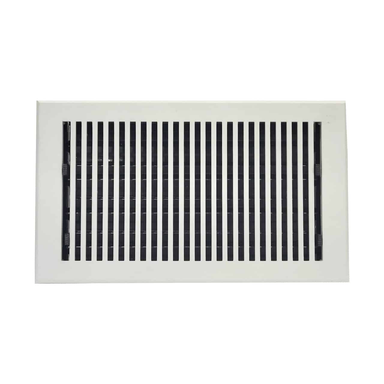 Floor Vent Cover / Register Size: 8” x 14” with Damper top faceplate outer size 10″ x 16″, thickness 5 mm, high-quality metal - cast aluminum powder coated Re-paintable for floors, walls, and ceilings - Modern and Contemporary Design (VR 102)