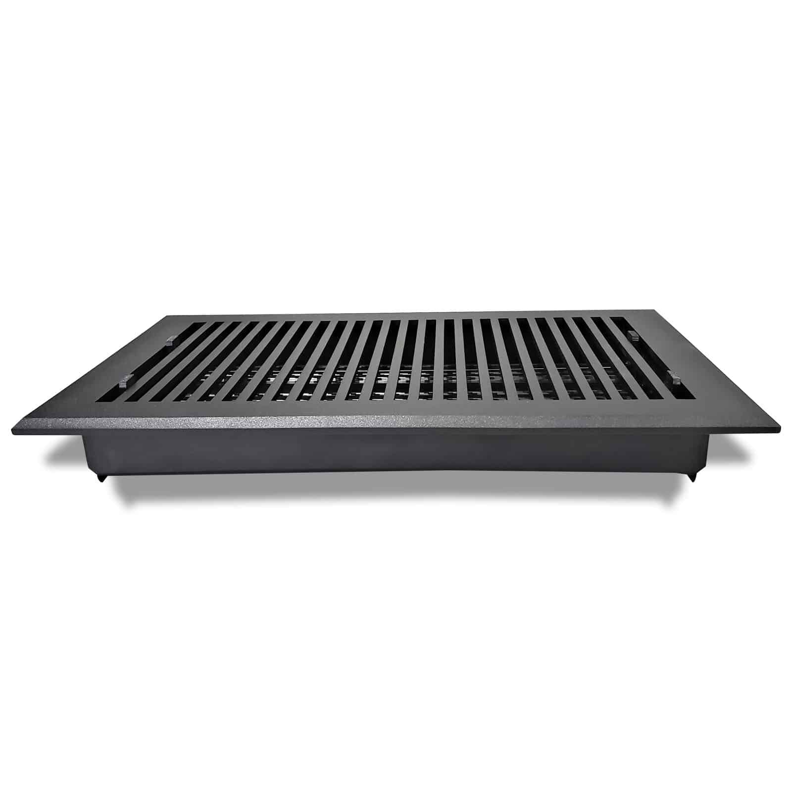 Floor Vent Cover / Register Size: 8” x 14” with Damper top faceplate outer size 10″ x 16″, thickness 5 mm, high-quality metal - cast aluminum powder coated Re-paintable for floors, walls, and ceilings - Modern and Contemporary Design (VR 102)