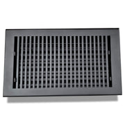 Floor Vent Cover / Register Size: 8” x 14” with Damper top faceplate outer size 10″ x 16″, thickness 5 mm, high-quality metal - cast aluminum powder coated Re-paintable for floors, walls, and ceilings - Modern and Contemporary Design (VR 102)