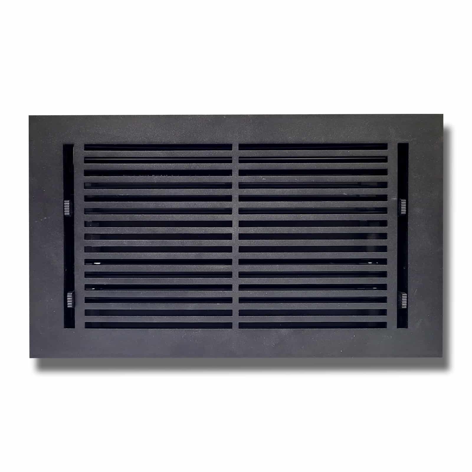 Floor Vent Cover / Register Size: 8” x 14” with Damper top faceplate outer size 9-1/2” x16”, thickness 5 mm, high-quality metal - cast aluminum powder coated Re-paintable for floors, walls, and ceilings - Modern Linear Design (VR 109)