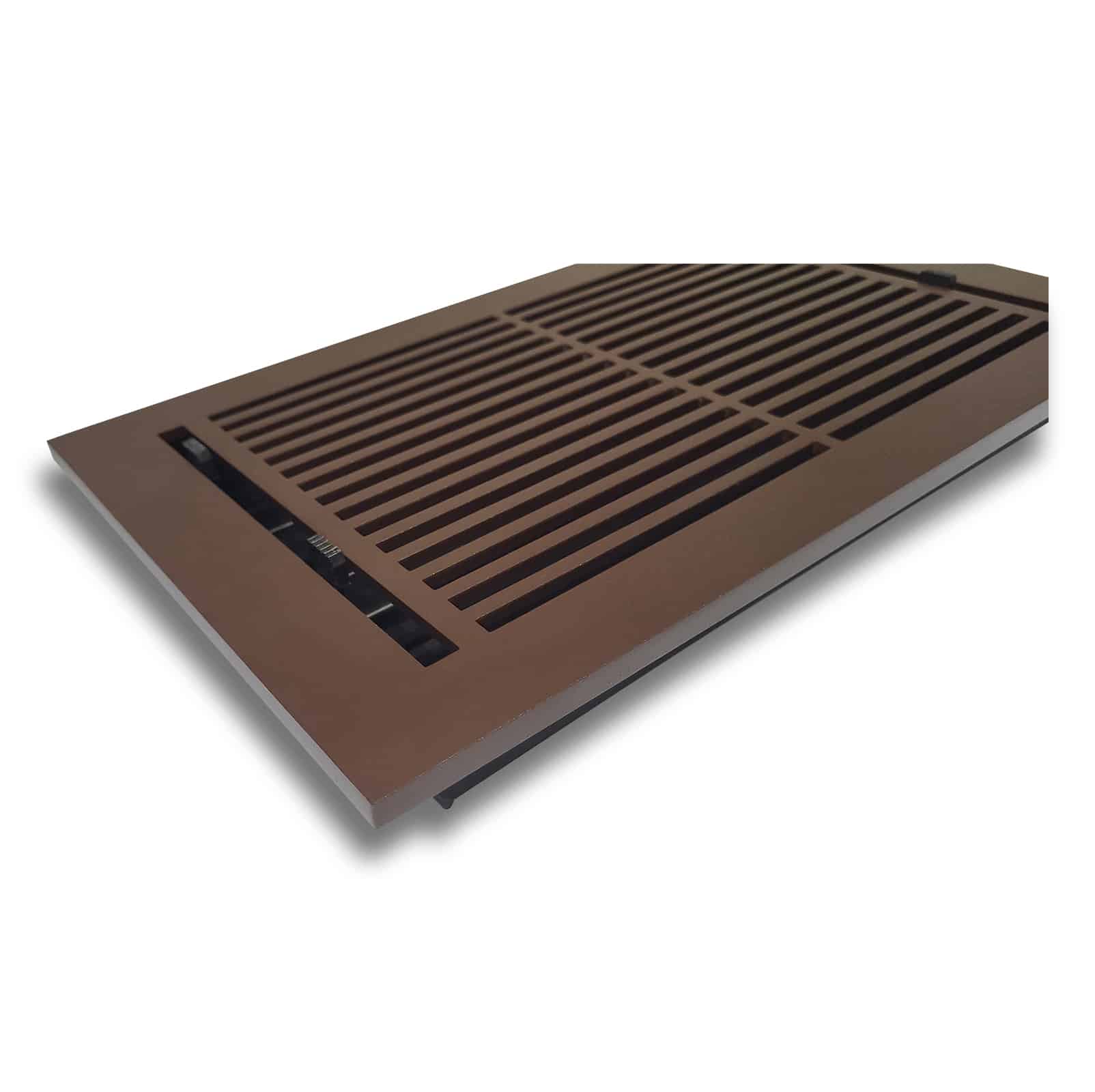 Floor Vent Cover / Register Size: 8” x 14” with Damper top faceplate outer size 9-1/2” x16”, thickness 5 mm, high-quality metal - cast aluminum powder coated Re-paintable for floors, walls, and ceilings - Modern Linear  Design (VR 109)