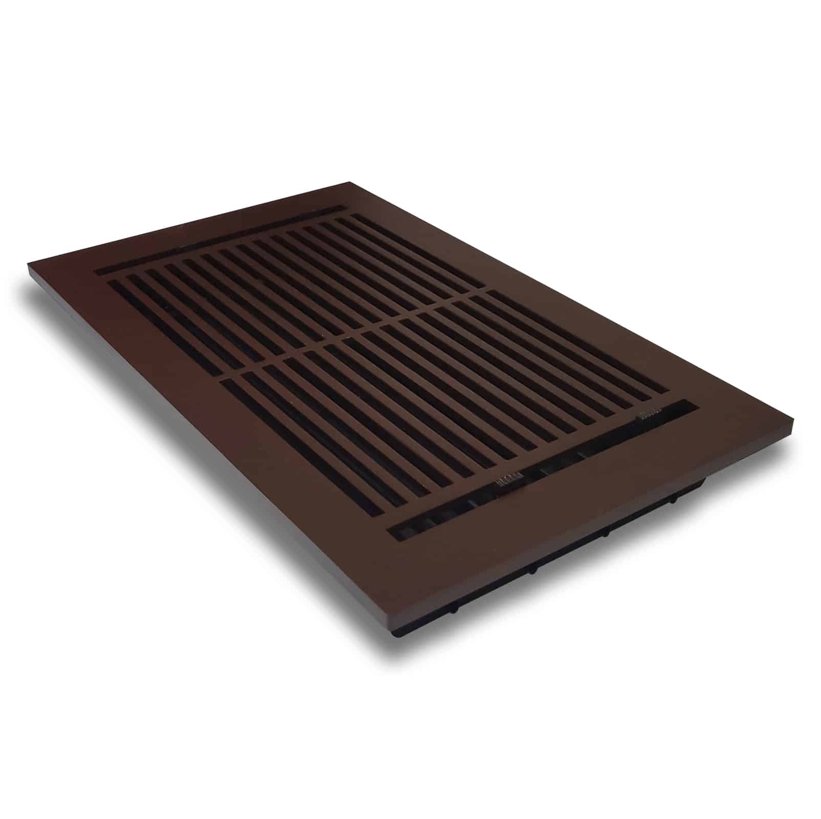 Floor Vent Cover / Register Size: 8” x 14” with Damper top faceplate outer size 9-1/2” x16”, thickness 5 mm, high-quality metal - cast aluminum powder coated Re-paintable for floors, walls, and ceilings - Modern Linear  Design (VR 109)
