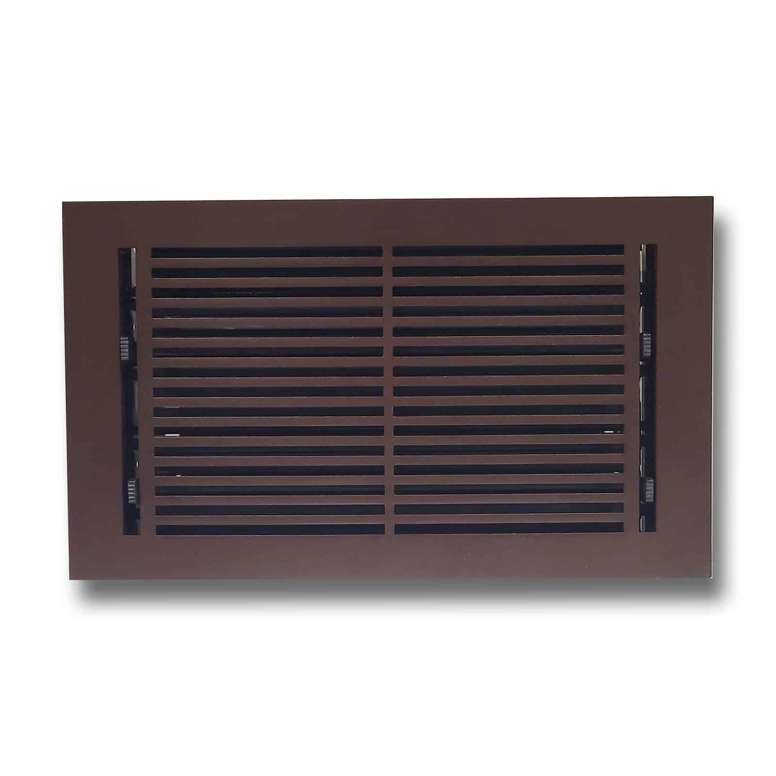 Floor Vent Cover / Register Size: 8” x 14” with Damper top faceplate outer size 9-1/2” x16”, thickness 5 mm, high-quality metal - cast aluminum powder coated Re-paintable for floors, walls, and ceilings - Modern Linear  Design (VR 109)