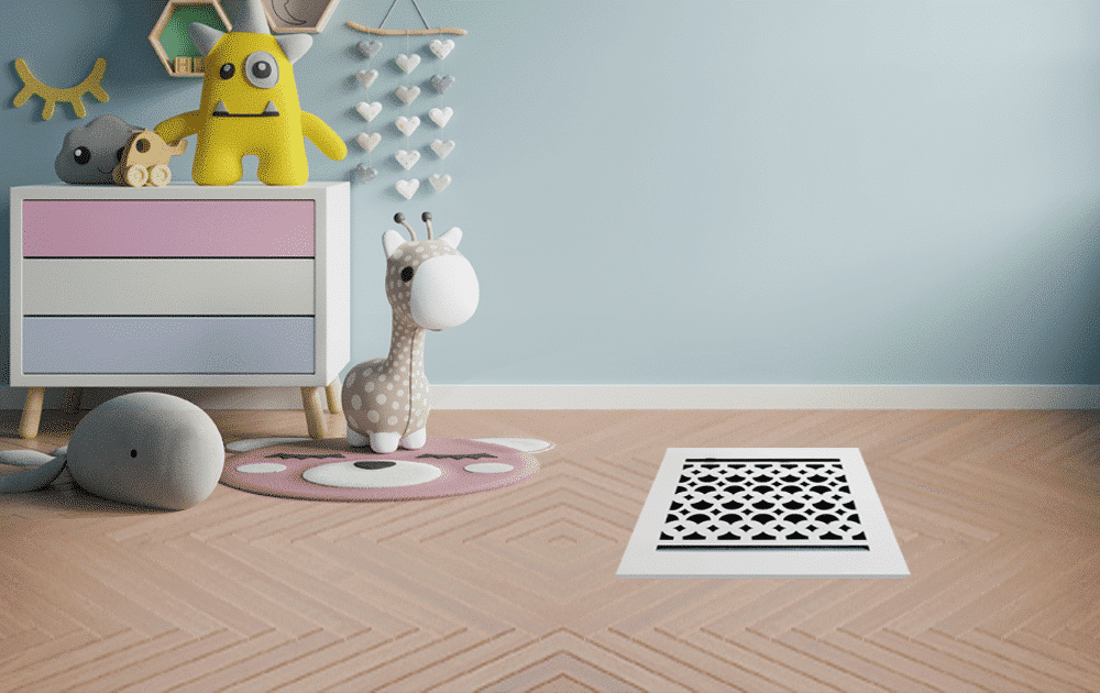 Floor Vent Cover / Register Size: 8" X 8", 8" x 10", 8" x 12" and 8" X 14" With Damper Decorative handcrafted High-Quality Metal – Cast Aluminum Powder Coated Re-Paintable For Floors, Walls, And Ceilings – Elegant Tudor Mushroom Design (VR 100)