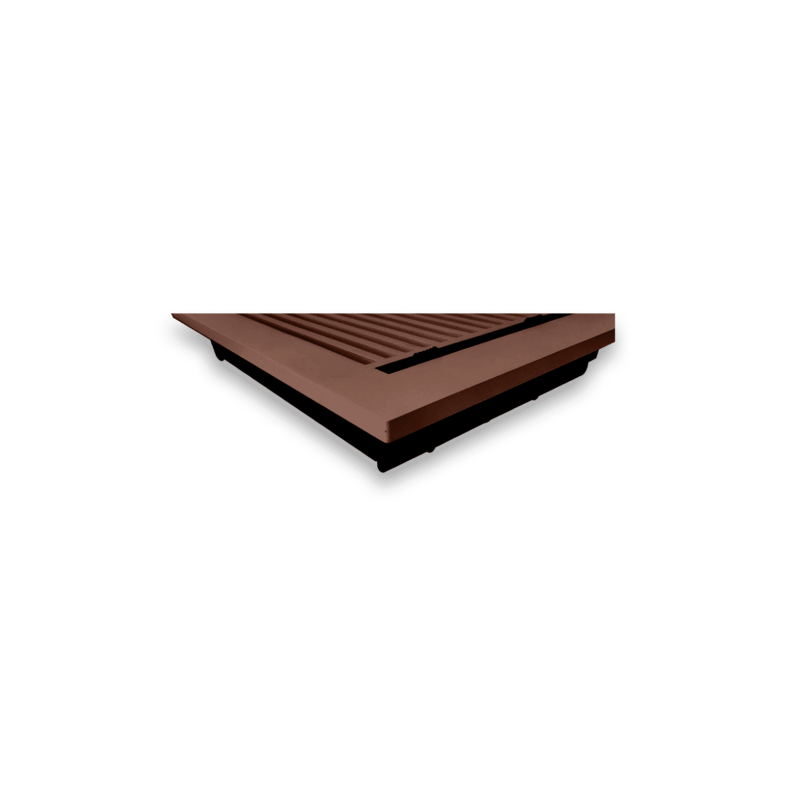Floor Vent Cover / Register Size: 6” x 10” with Damper top faceplate outer size 8″ x 12”, thickness 5 mm, high-quality metal - cast aluminum brown powder coated Re-paintable for floors, walls, and ceilings - Modern Linear  Design (VR 109)