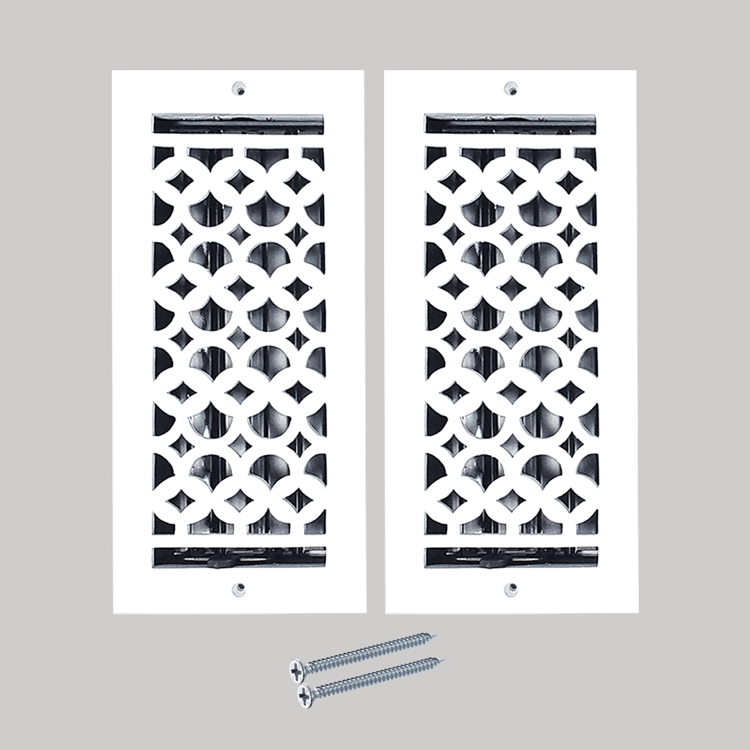 Registre de plancher en fonte d'aluminium 4″ x 10″ VR-100, paquet de 2