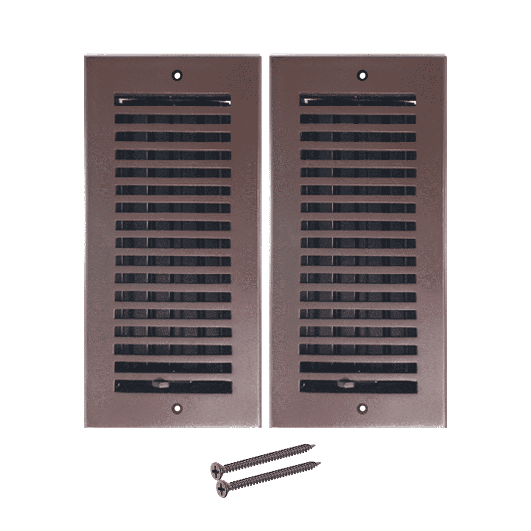 Registre de sol en fonte d'aluminium, dimensions 4" x 10", VR102, paquet de 2