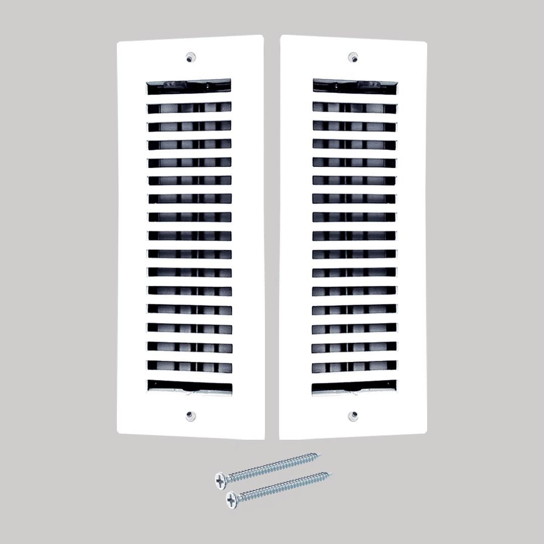 Registre de sol en fonte d'aluminium, dimensions 4" x 10", VR102, paquet de 2