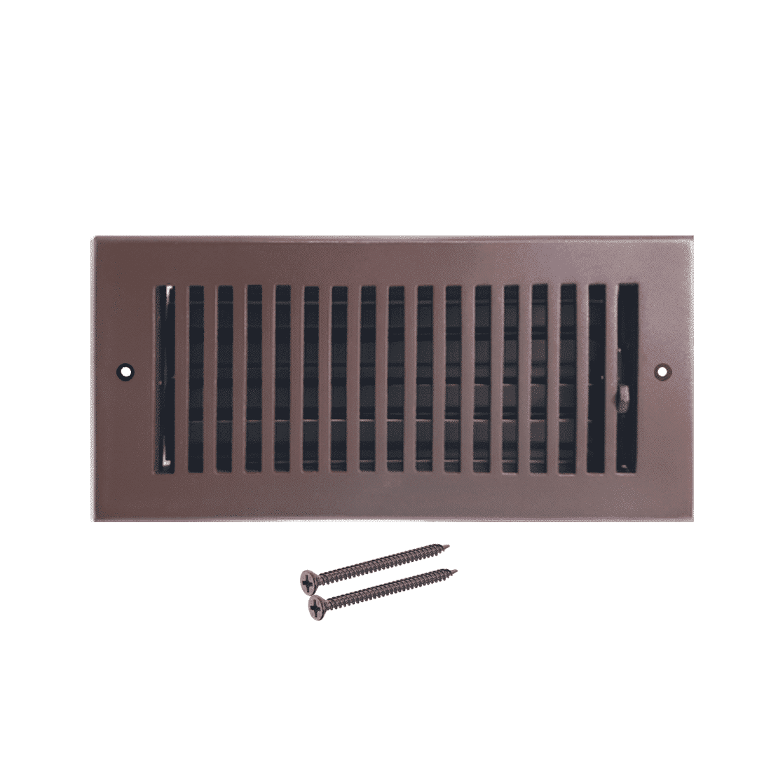 Floor Vent Cover / Register Size: 4” x 10” with Damper top faceplate outer size 6″ x 12″, thickness 5 mm, high-quality metal - cast aluminum powder coated Re-paintable for floors, walls, and ceilings - Modern and Contemporary Design (VR 102)