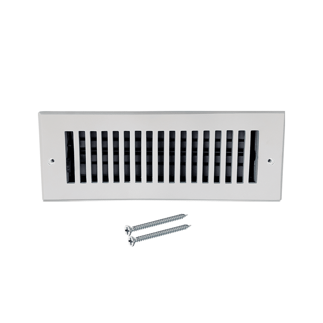 Floor Vent Cover / Register Size: 4” x 10” with Damper top faceplate outer size 6″ x 12″, thickness 5 mm, high-quality metal - cast aluminum powder coated Re-paintable for floors, walls, and ceilings - Modern and Contemporary Design (VR 102)