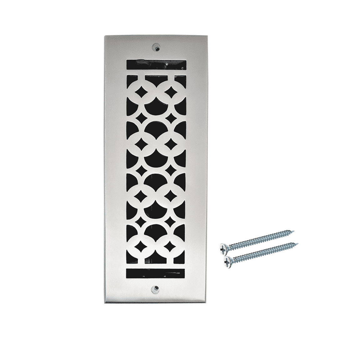 Floor Vent Cover / Register Size: 3” x 10” VR100 with Damper top faceplate outer size 12″x5″, thickness 5 mm, decorative handcrafted high-quality metal - cast aluminum powder coated Re-paintable for floors, walls, and ceilings