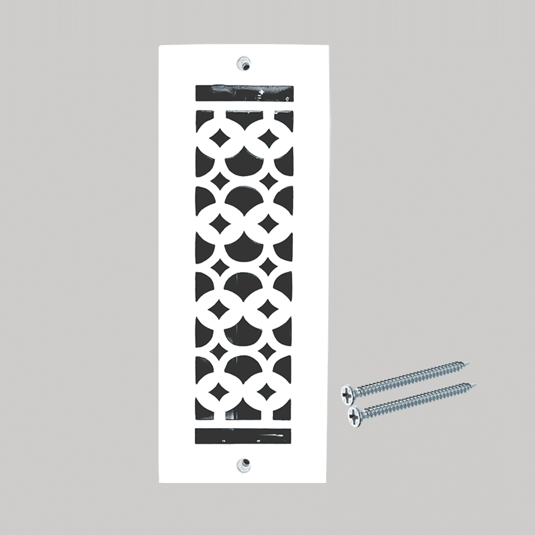 Floor Vent Cover / Register Size: 3” x 10” VR100 with Damper top faceplate outer size 12″x5″, thickness 5 mm, decorative handcrafted high-quality metal - cast aluminum powder coated Re-paintable for floors, walls, and ceilings