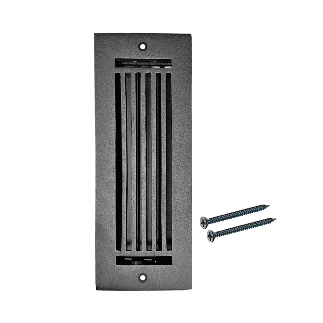 Floor Vent Cover / Register Size: 3” X 10” With Damper Top Faceplate Outer Size 12"x5", Thickness 5 Mm, High-Quality Metal – Cast Aluminum Powder Coated Re-Paintable For Floors, Walls, And Ceilings – Modern Linear Design (VR 109)