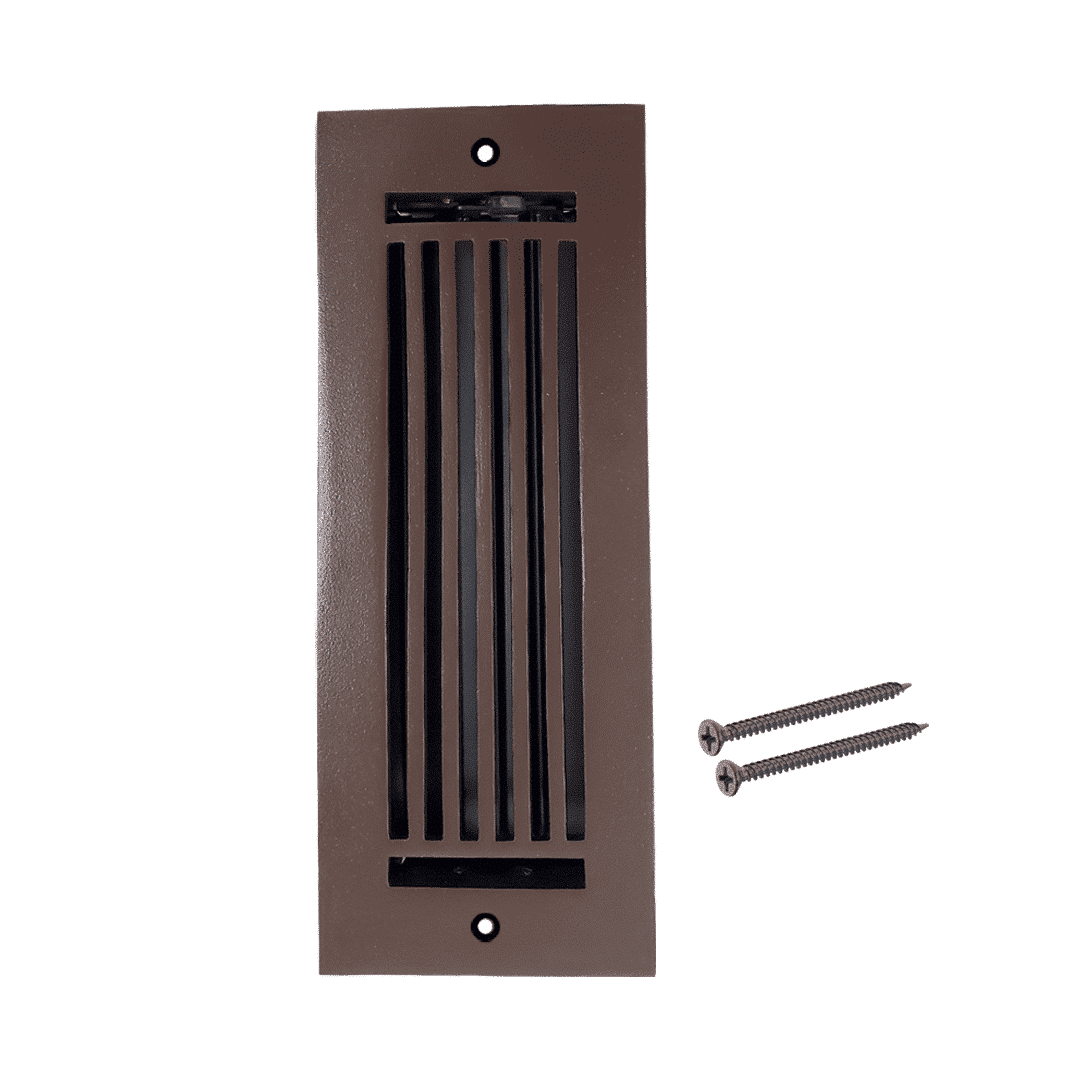 Floor Vent Cover / Register Size: 3” X 10” With Damper Top Faceplate Outer Size 12"x5", Thickness 5 Mm, High-Quality Metal – Cast Aluminum Powder Coated Re-Paintable For Floors, Walls, And Ceilings – Modern Linear Design (VR 109)