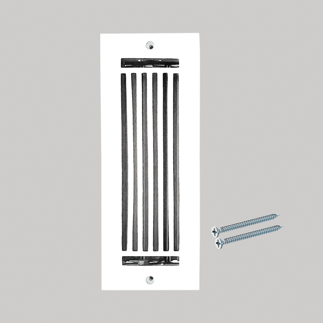 Floor Vent Cover / Register Size: 3” X 10” With Damper Top Faceplate Outer Size 12"x5", Thickness 5 Mm, High-Quality Metal – Cast Aluminum Powder Coated Re-Paintable For Floors, Walls, And Ceilings – Modern Linear Design (VR 109)