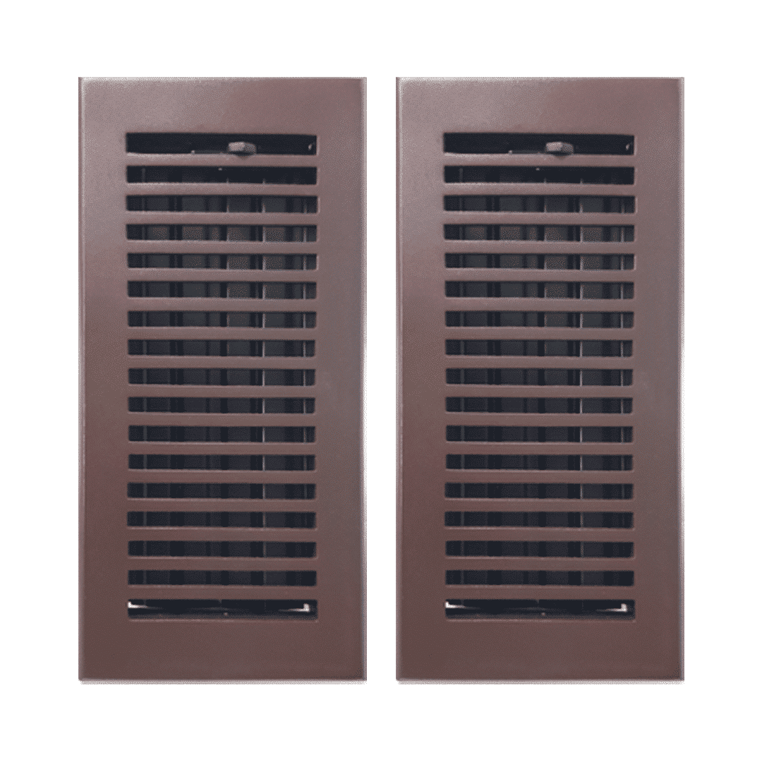 Registre de sol en fonte d'aluminium, dimensions 4" x 10", VR102, paquet de 2