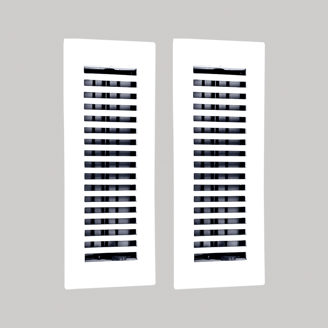 Registre de sol en fonte d'aluminium, dimensions 4" x 10", VR102, paquet de 2