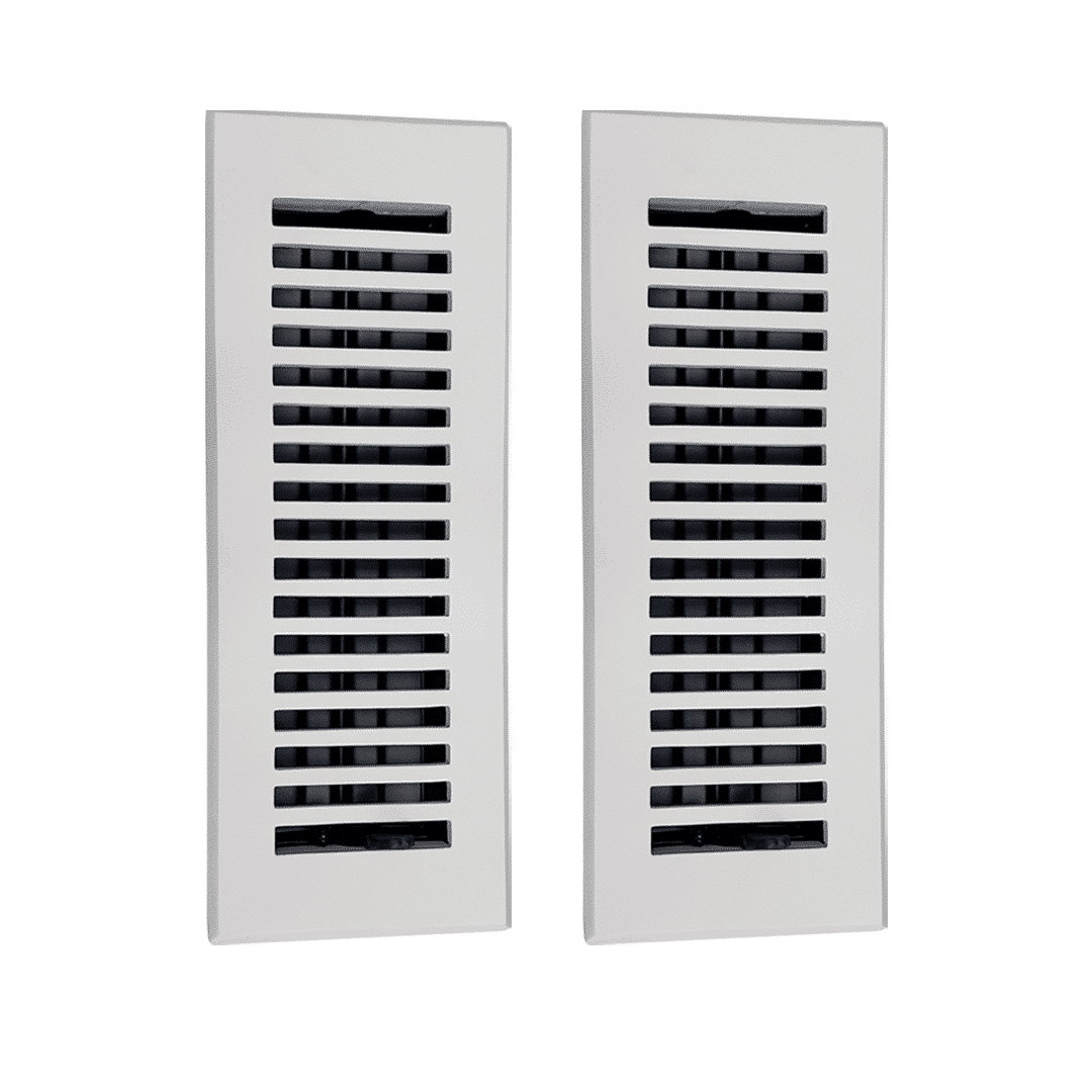 Registre de sol en fonte d'aluminium, dimensions 4" x 10", VR102, paquet de 2