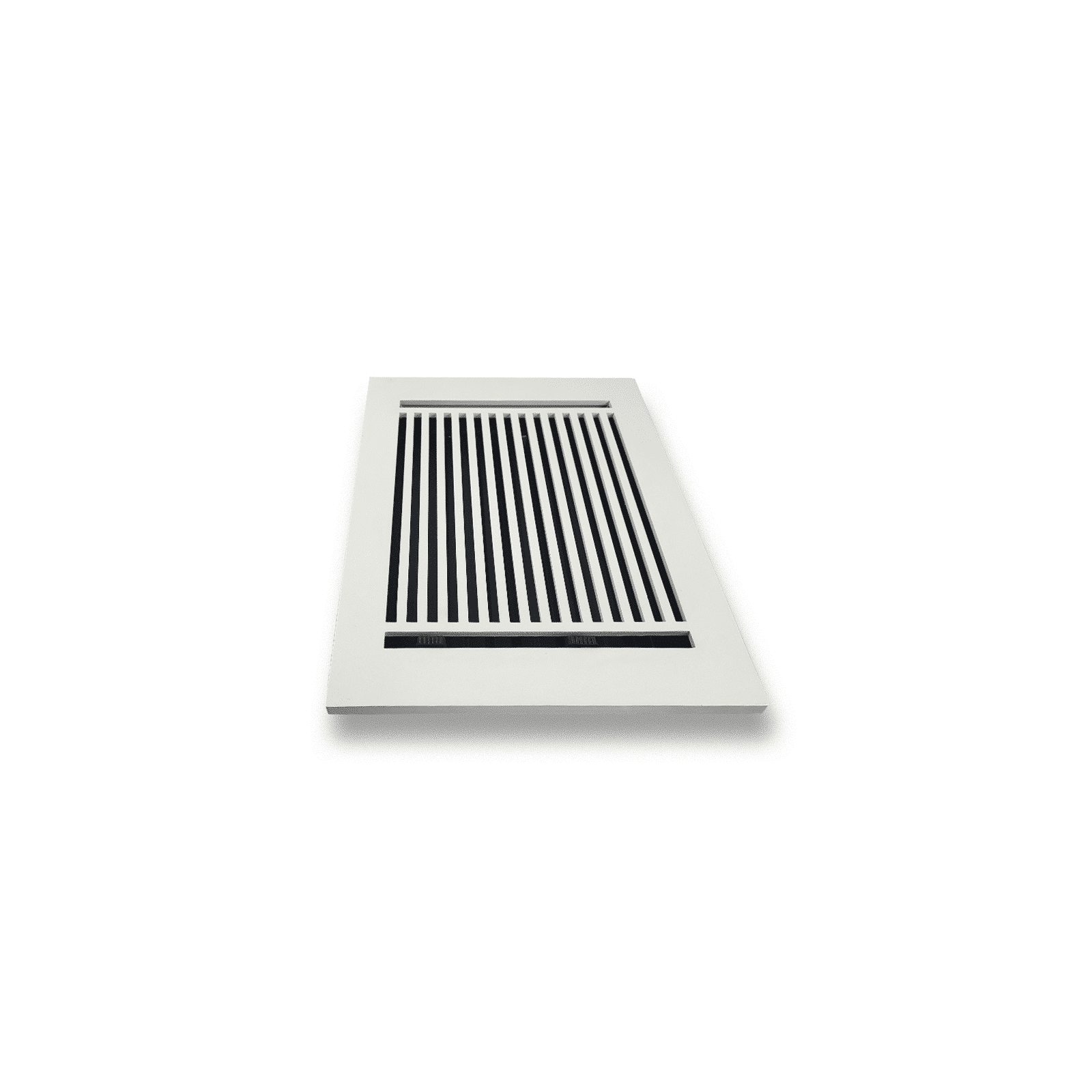 Floor Vent Cover / Register Size: 6” x 10” with Damper top faceplate outer size 8″ x 12”, thickness 5 mm, high-quality metal - cast aluminum white powder coated Re-paintable for floors, walls, and ceilings - Modern Linear  Design (VR 109)