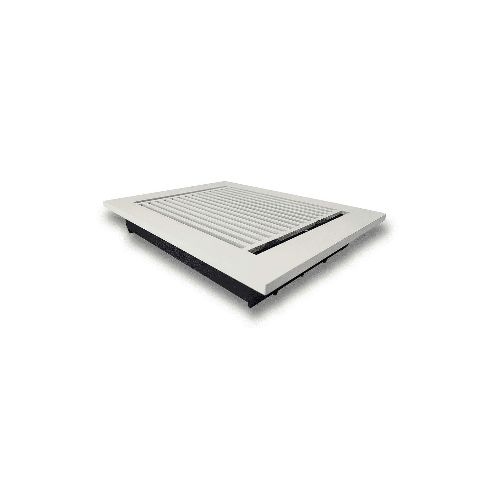Floor Vent Cover / Register Size: 6” x 10” with Damper top faceplate outer size 8″ x 12”, thickness 5 mm, high-quality metal - cast aluminum white powder coated Re-paintable for floors, walls, and ceilings - Modern Linear  Design (VR 109)