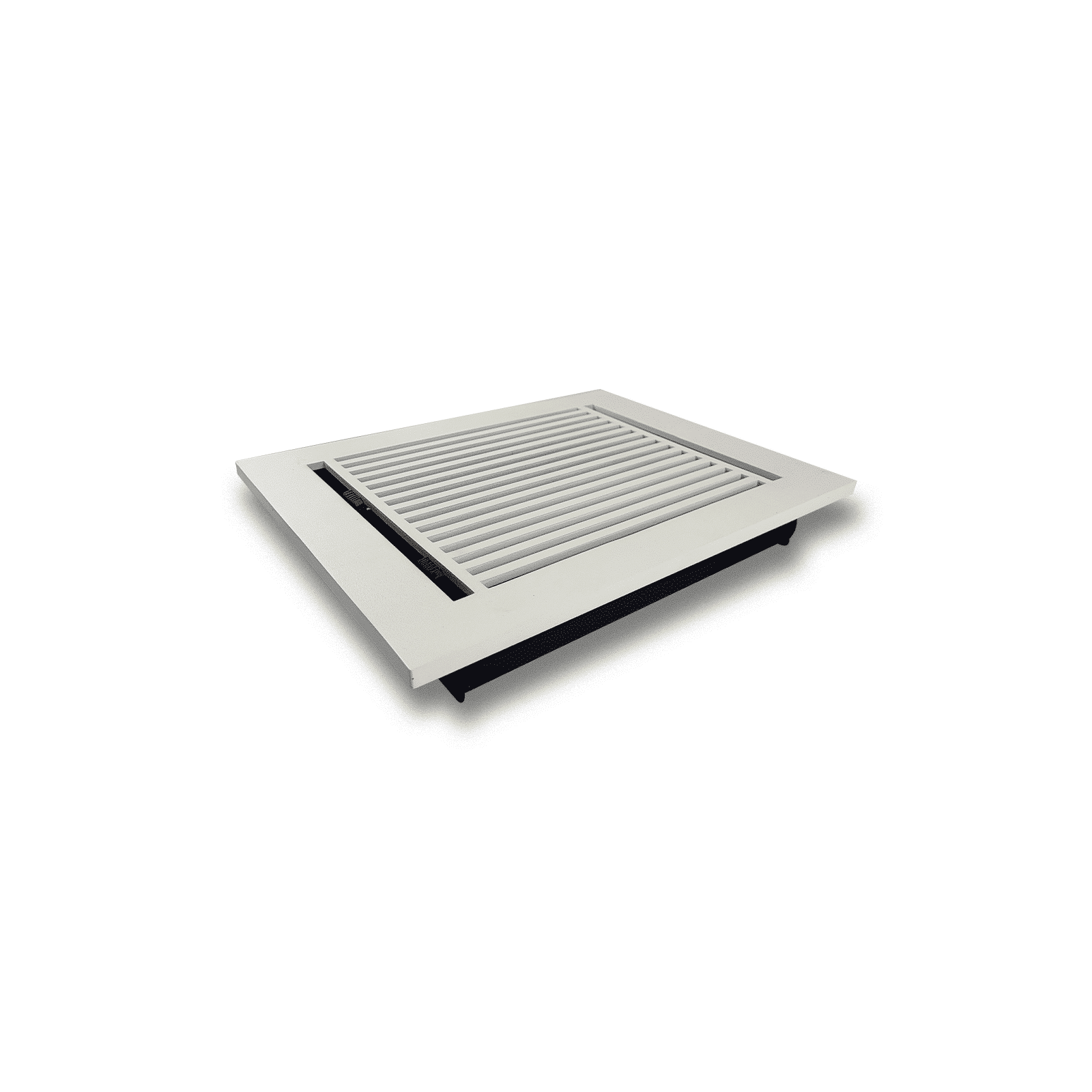 Floor Vent Cover / Register Size: 6” x 10” with Damper top faceplate outer size 8″ x 12”, thickness 5 mm, high-quality metal - cast aluminum white powder coated Re-paintable for floors, walls, and ceilings - Modern Linear  Design (VR 109)