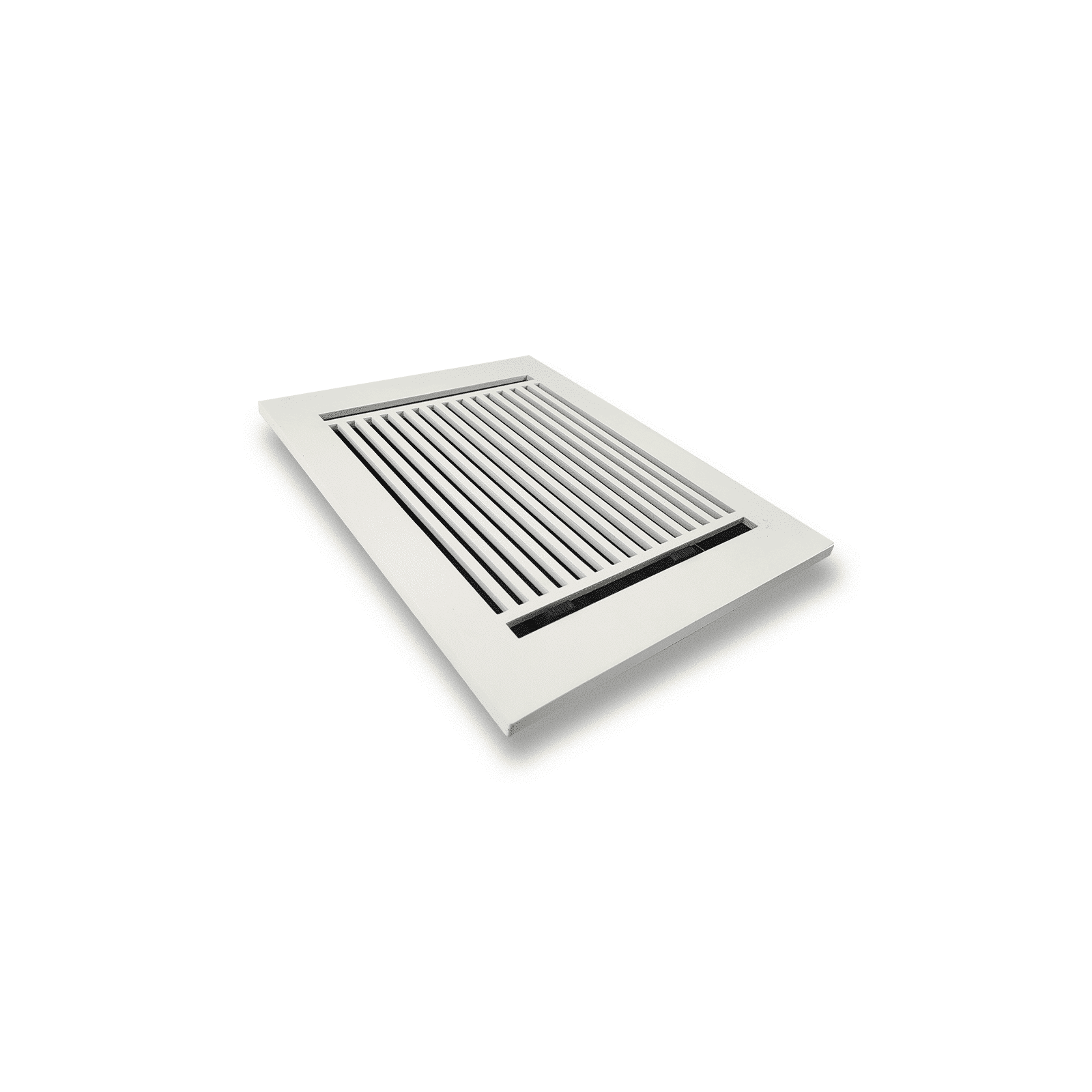 Floor Vent Cover / Register Size: 6” x 10” with Damper top faceplate outer size 8″ x 12”, thickness 5 mm, high-quality metal - cast aluminum white powder coated Re-paintable for floors, walls, and ceilings - Modern Linear  Design (VR 109)