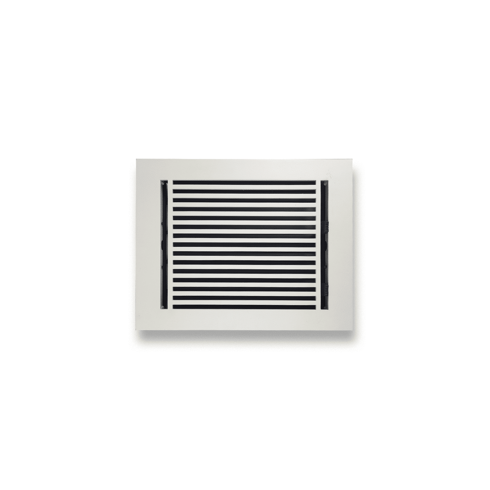 Floor Vent Cover / Register Size: 6” x 10” with Damper top faceplate outer size 8″ x 12”, thickness 5 mm, high-quality metal - cast aluminum white powder coated Re-paintable for floors, walls, and ceilings - Modern Linear  Design (VR 109)