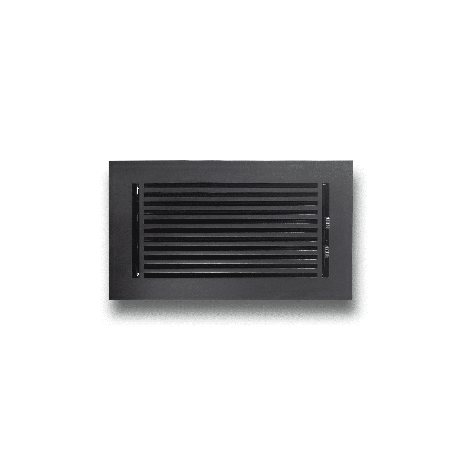 Floor Vent Cover / Register Size: 6” x 12” with Damper top faceplate outer size 8″ x 14”, thickness 5 mm, high-quality metal - cast aluminum black powder coated Re-paintable for floors, walls, and ceilings - Modern Linear  Design (VR 109)
