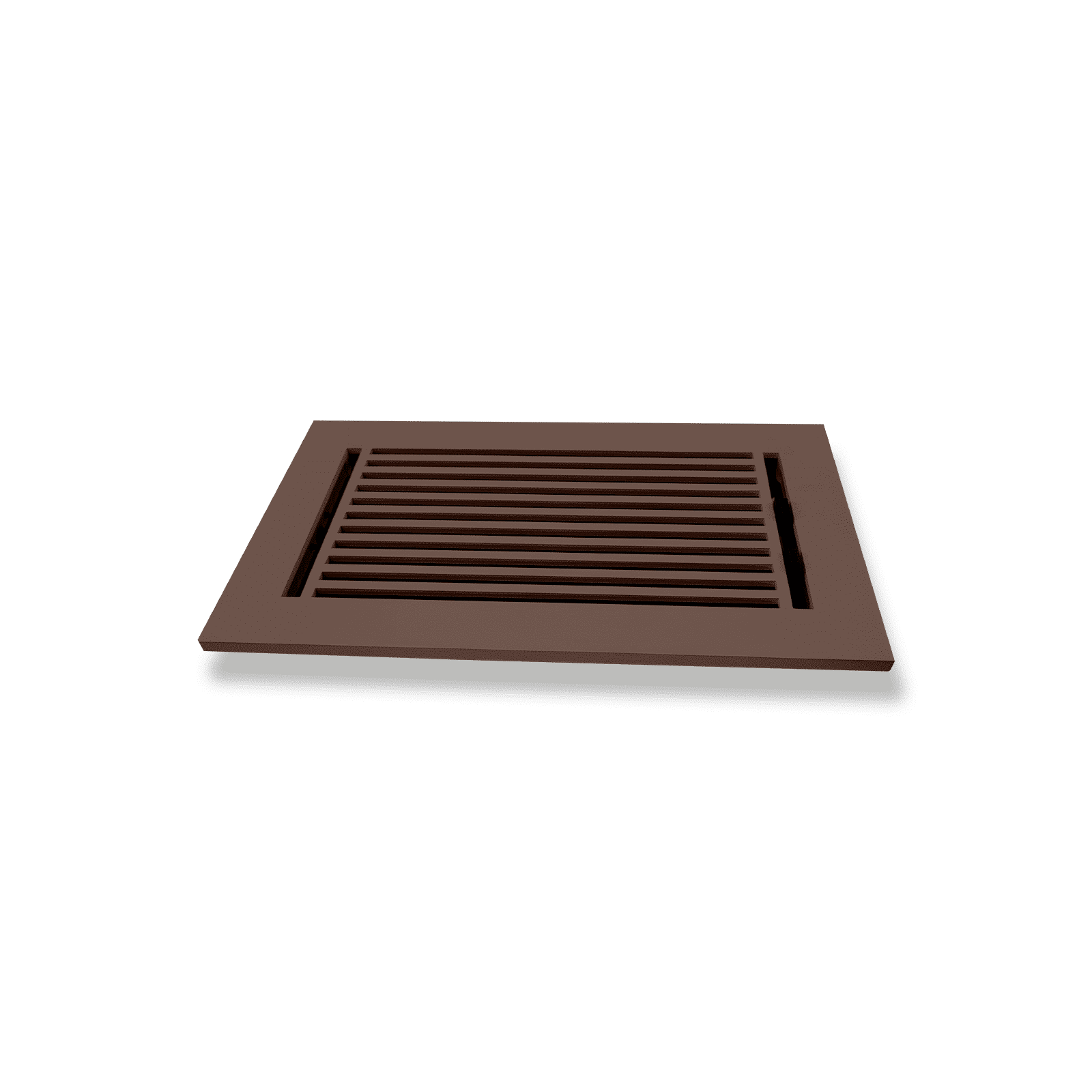 Floor Vent Cover / Register Size: 6” x 12” with Damper top faceplate outer size 8″ x 14”, thickness 5 mm, high-quality metal - cast aluminum brown powder coated Re-paintable for floors, walls, and ceilings - Modern Linear  Design (VR 109)
